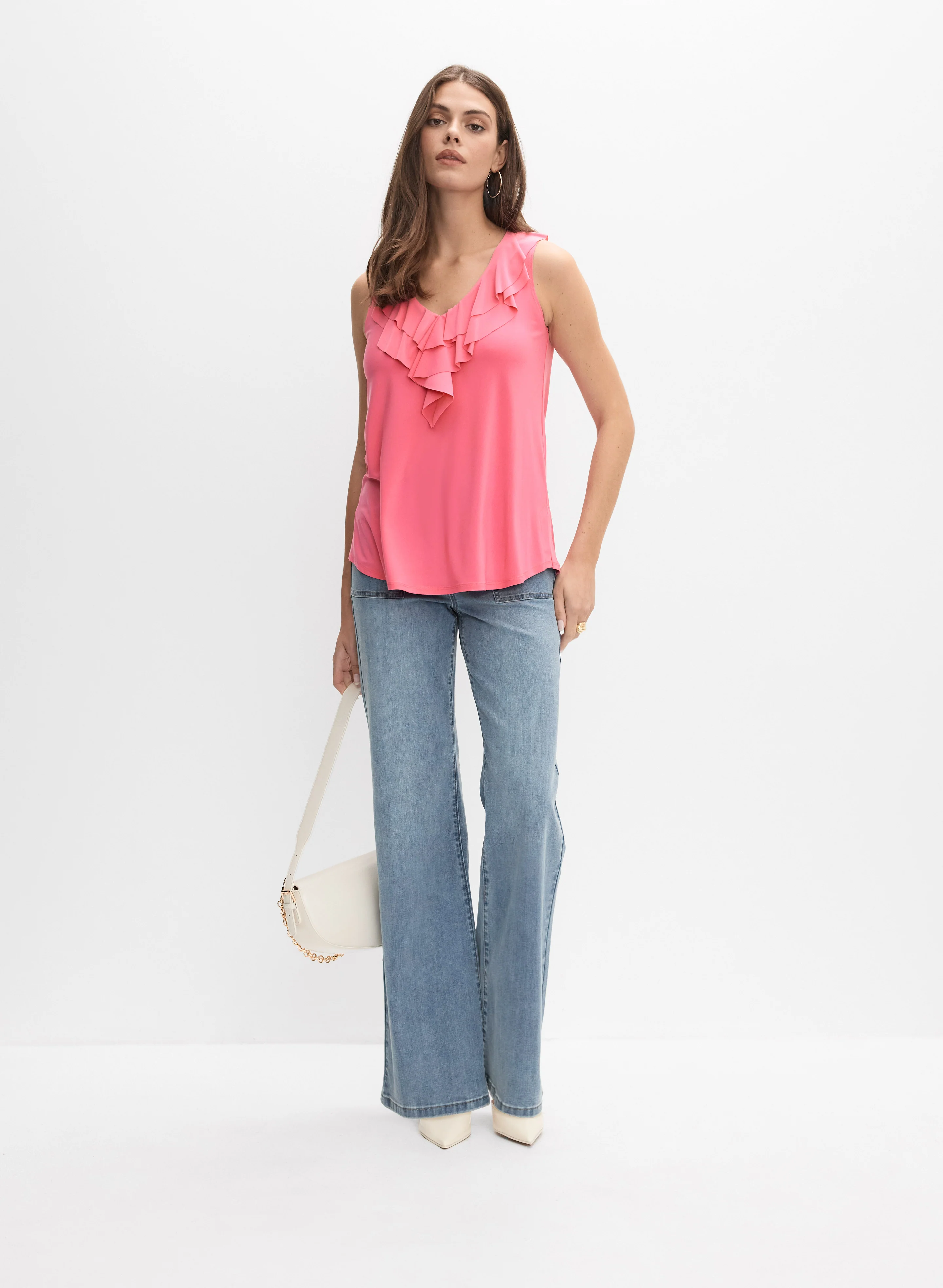 Joseph Ribkoff - Sleeveless Ruffle Front Top - Image 3