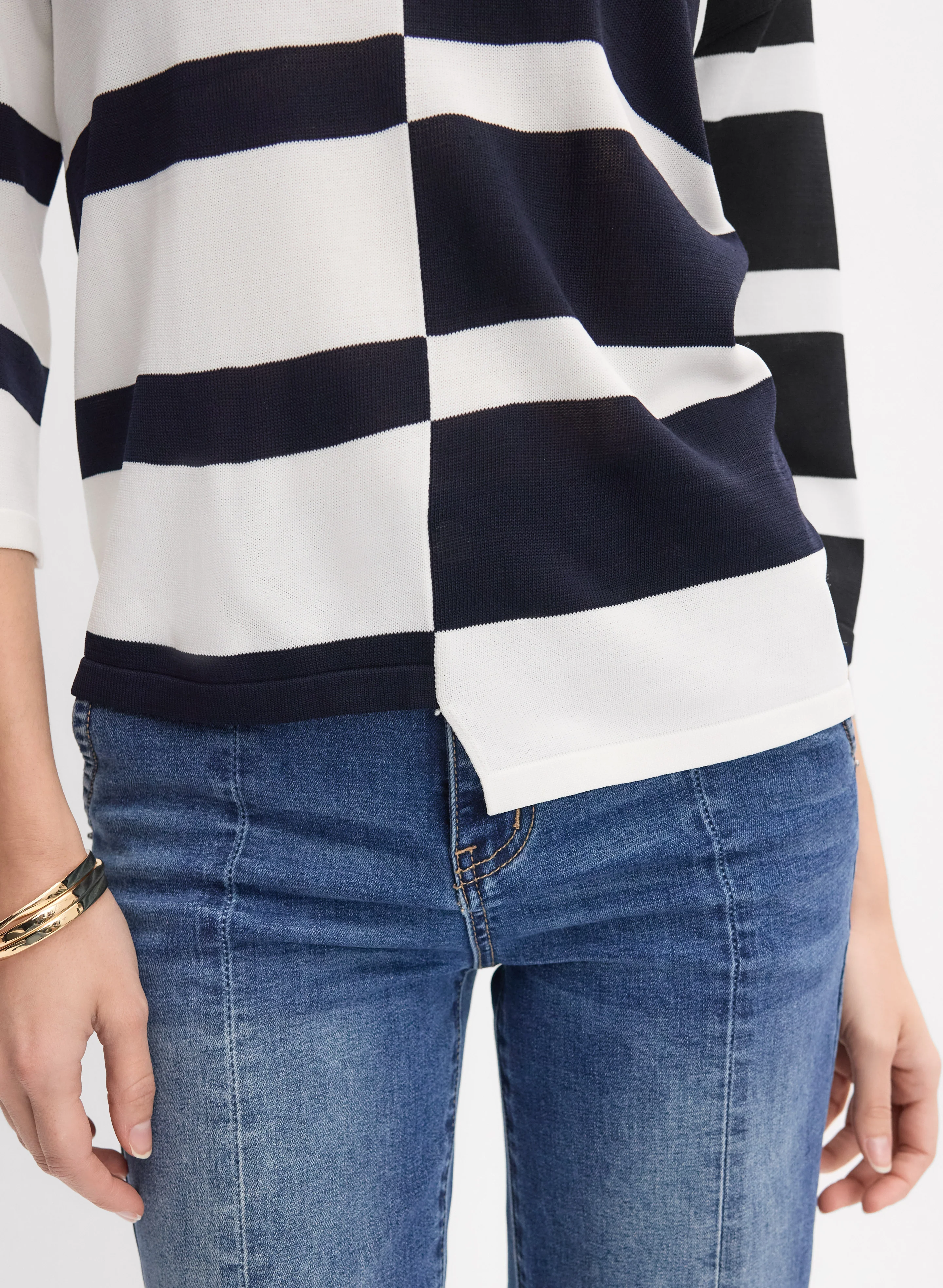 Joseph Ribkoff - Stripe Knit Sweater - Image 2