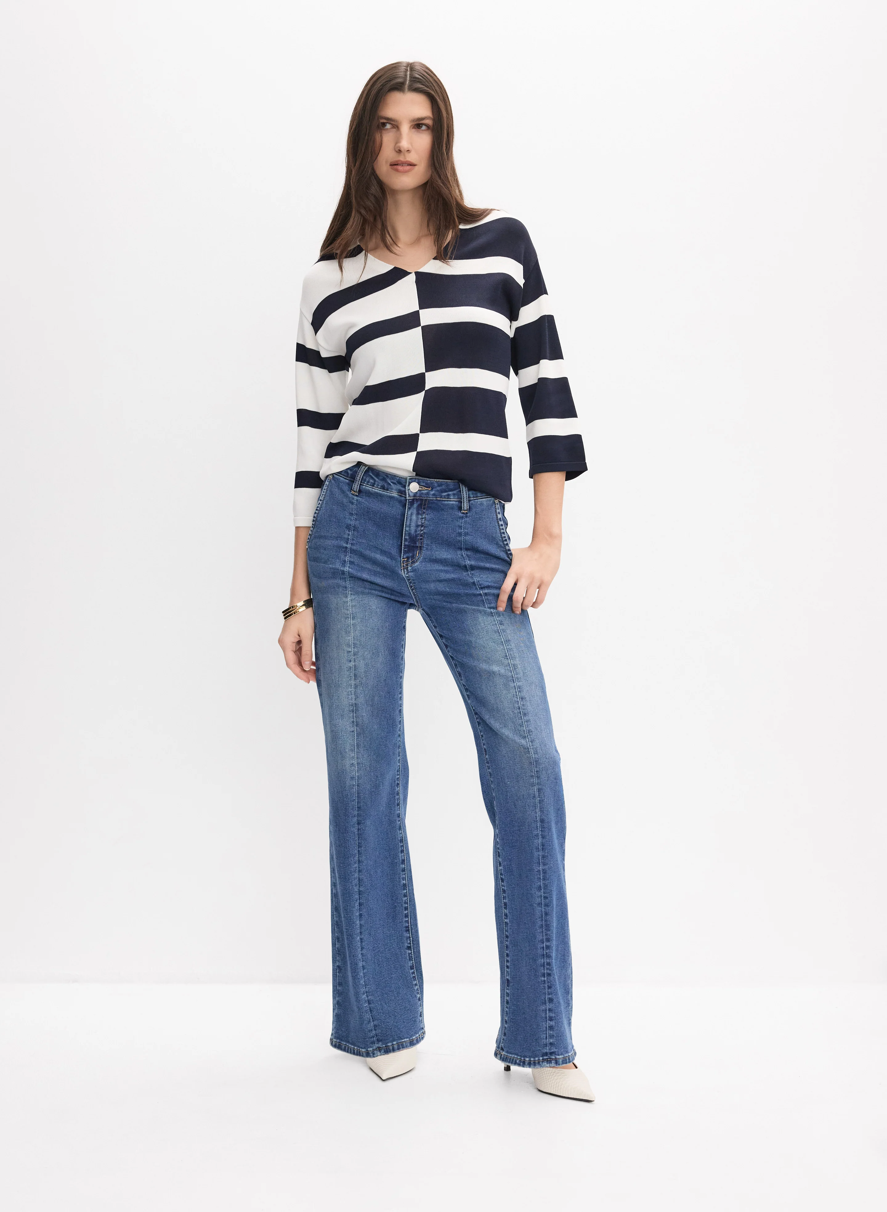 Joseph Ribkoff - Stripe Knit Sweater - Image 3