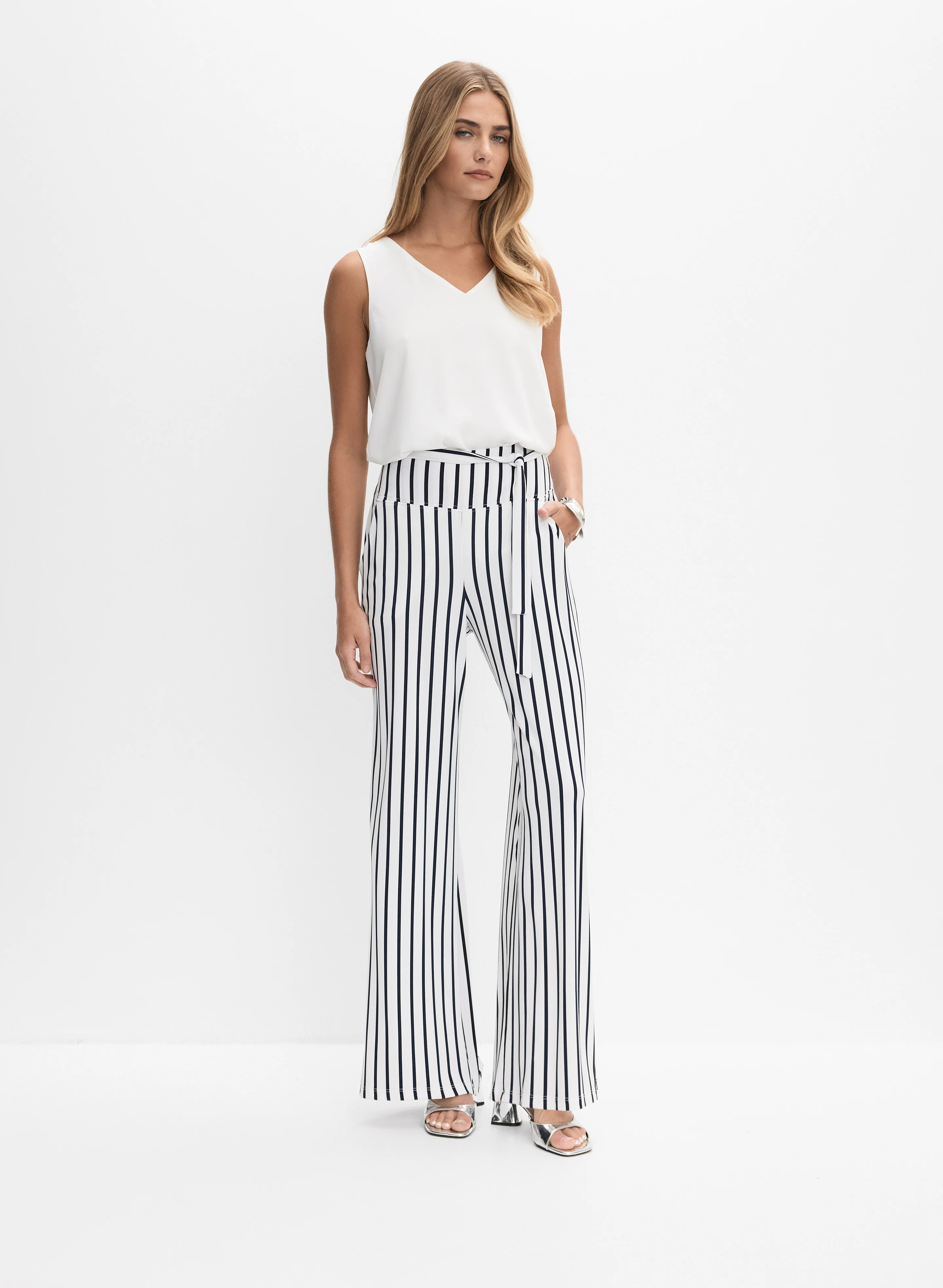Joseph Ribkoff - Stripe Wide-Leg Pants - Image 3