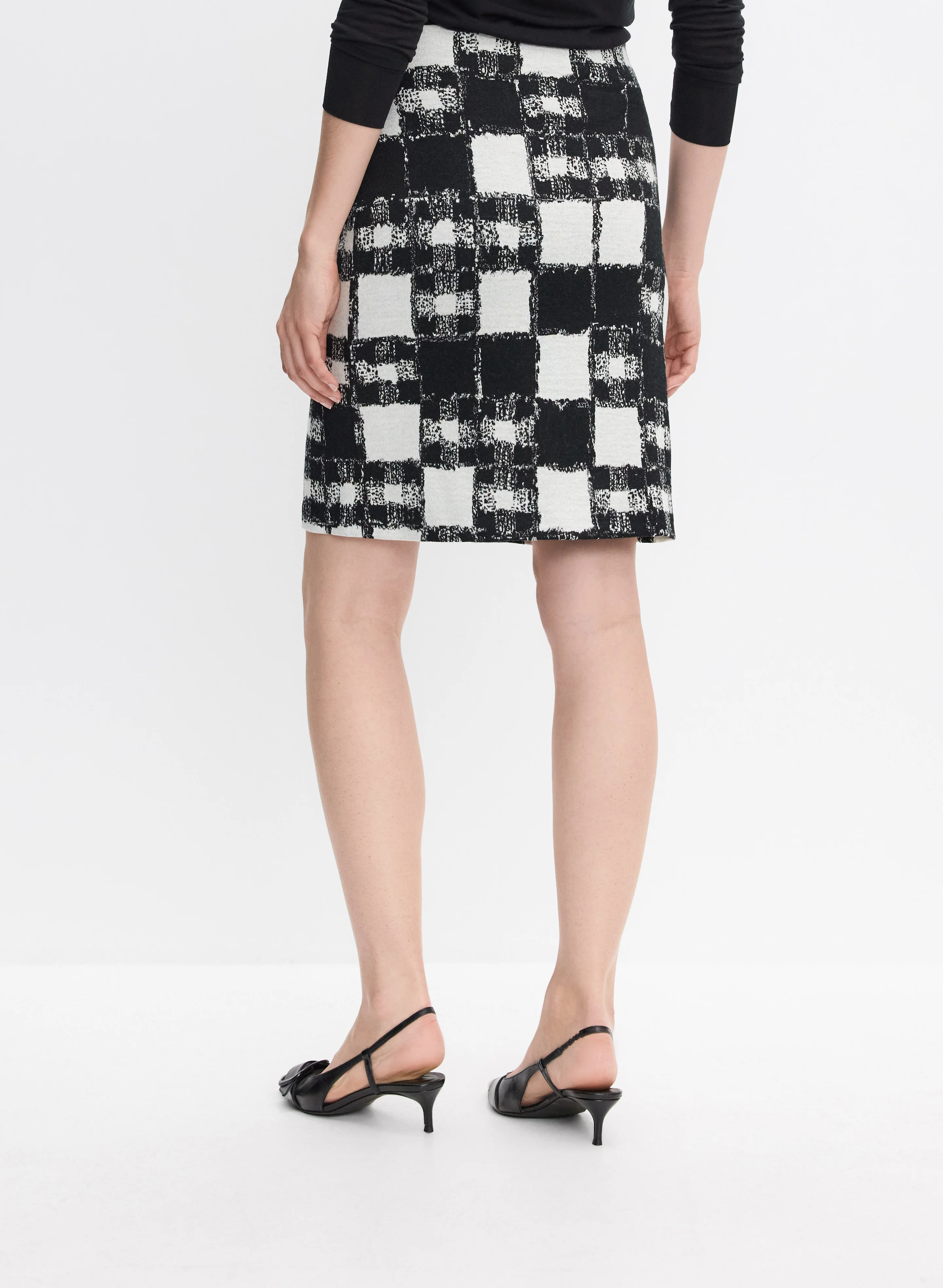 Joseph Ribkoff - Textured Check Print Skirt - Image 3