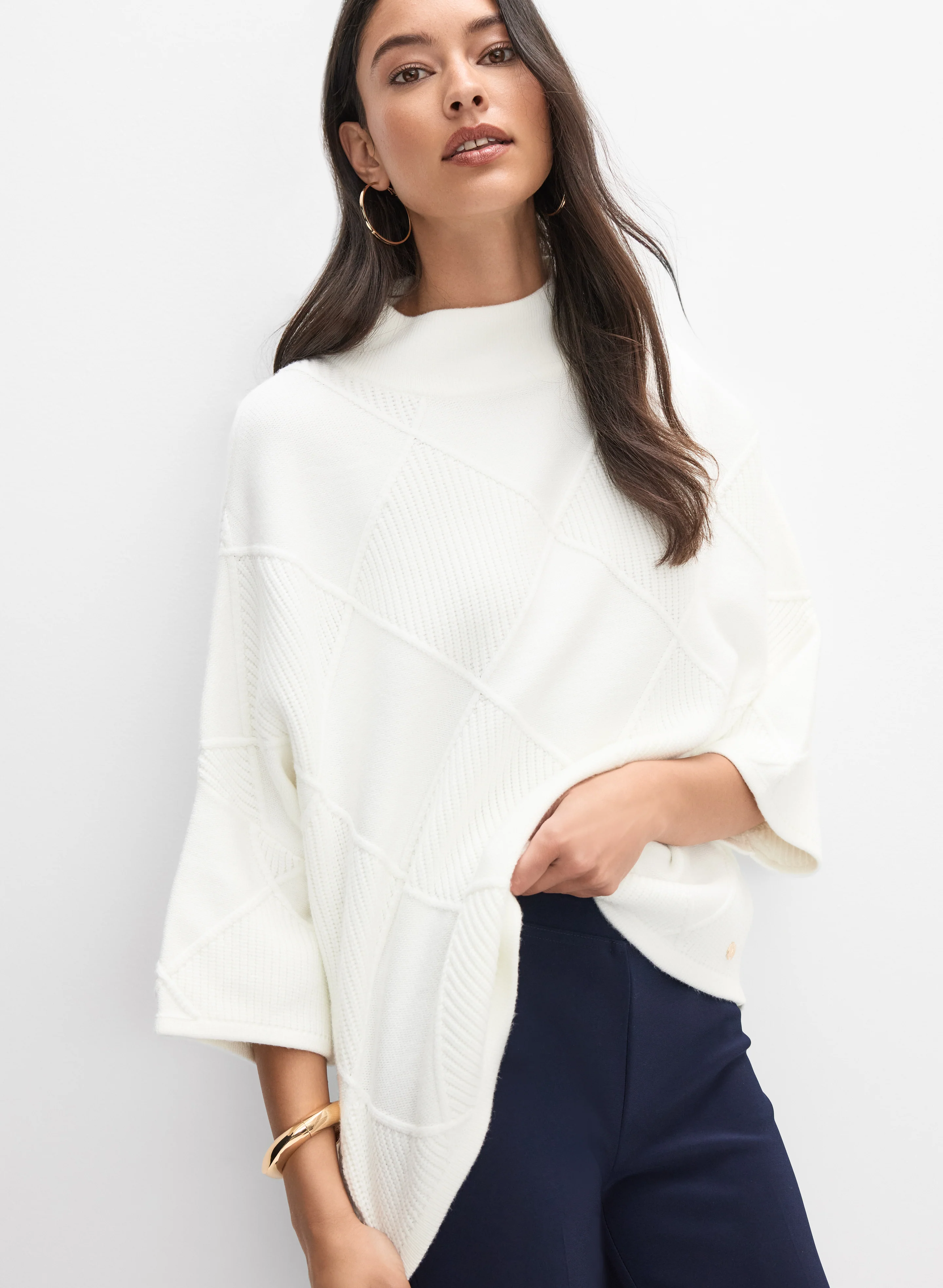 Joseph Ribkoff - Textured Funnel Neck Sweater - Image 5