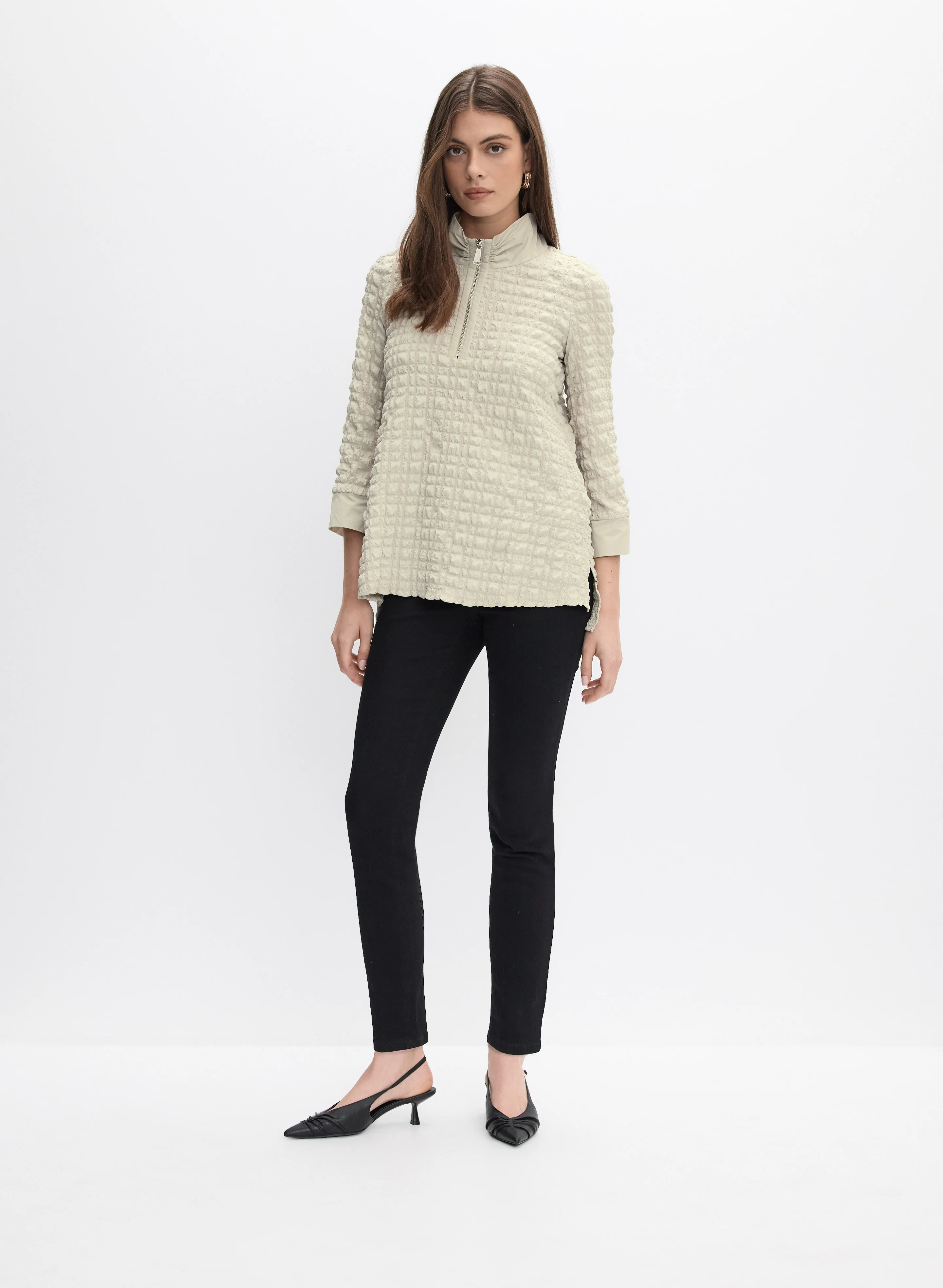 Joseph Ribkoff - Textured Mock Neck Top - Image 3