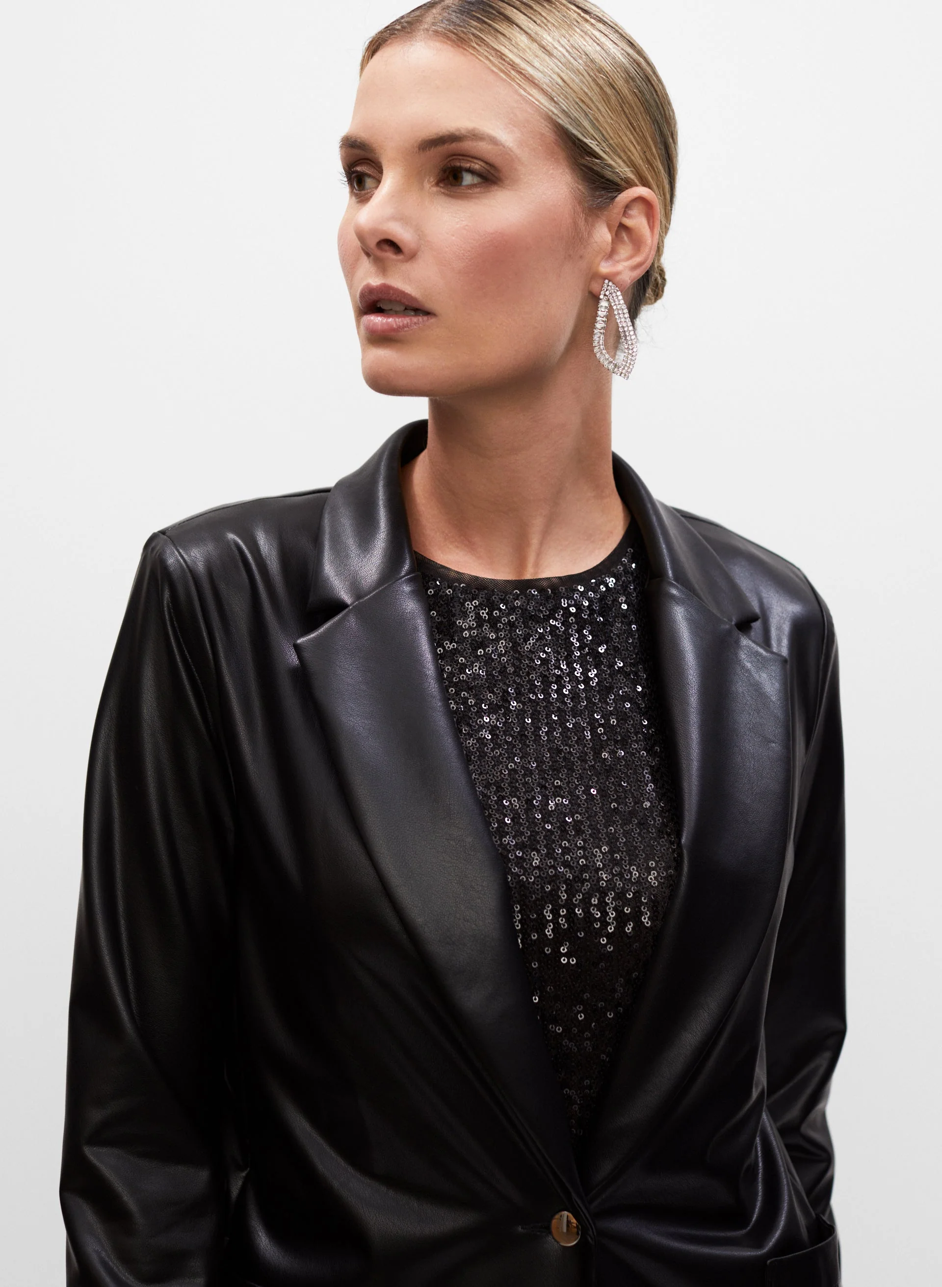 Joseph Ribkoff - Vegan Leather Blazer - Image 2