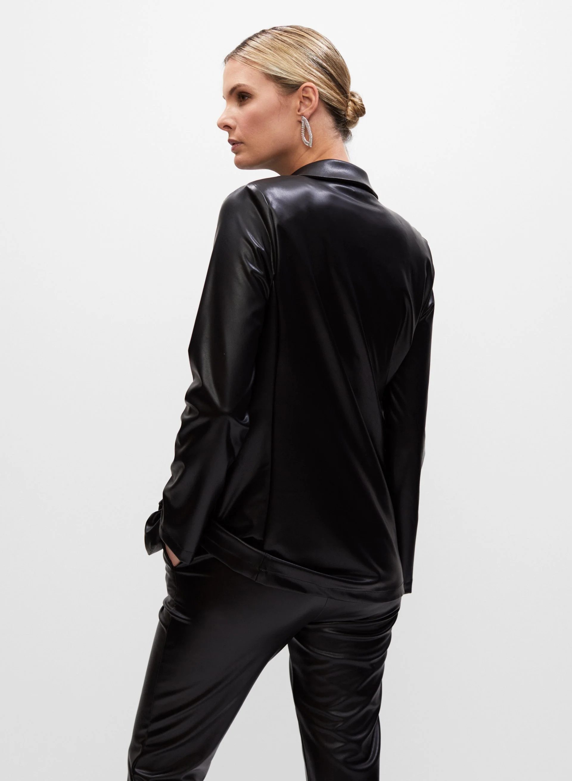 Joseph Ribkoff - Vegan Leather Blazer - Image 3