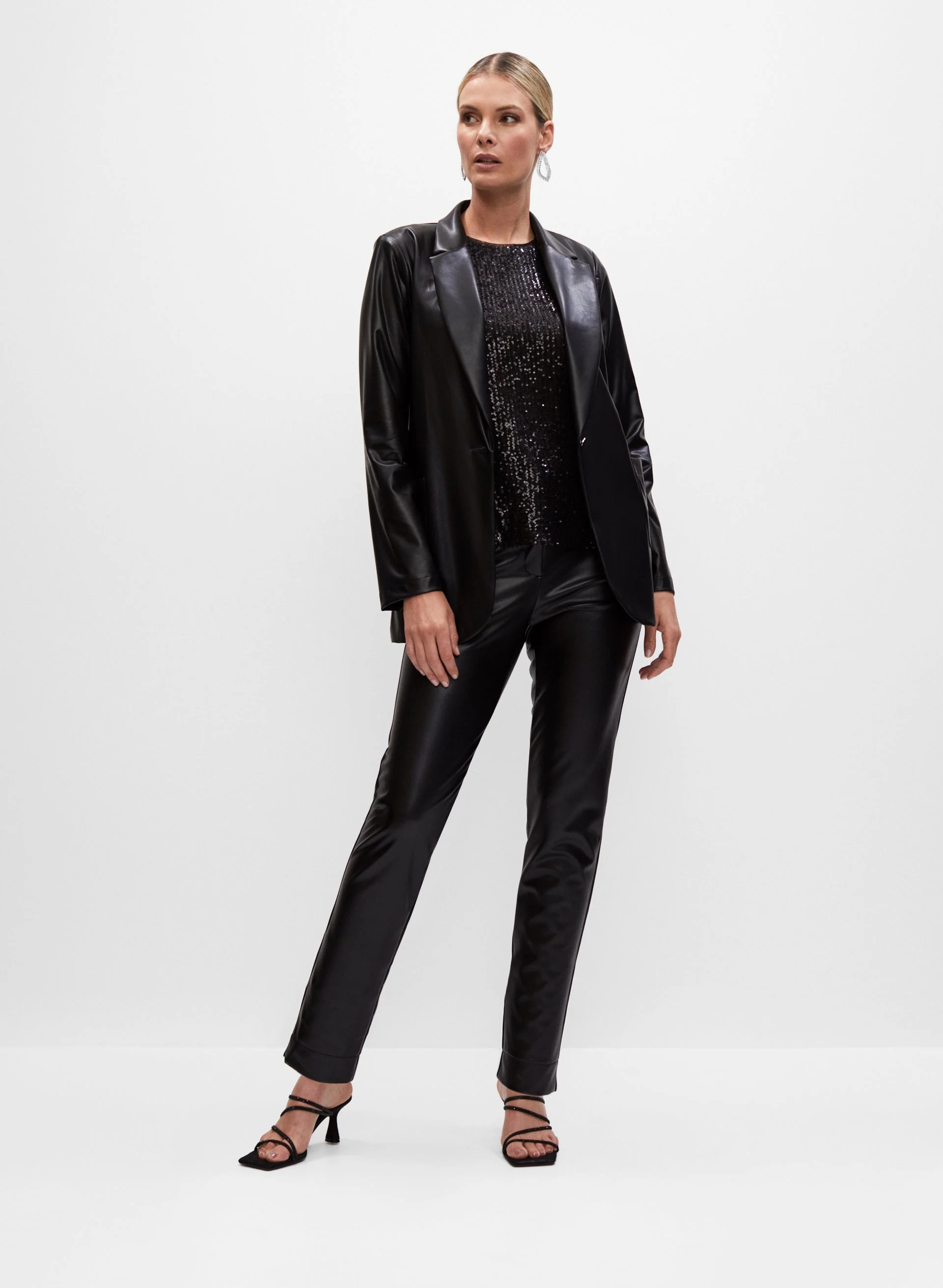 Joseph Ribkoff - Vegan Leather Blazer - Image 4