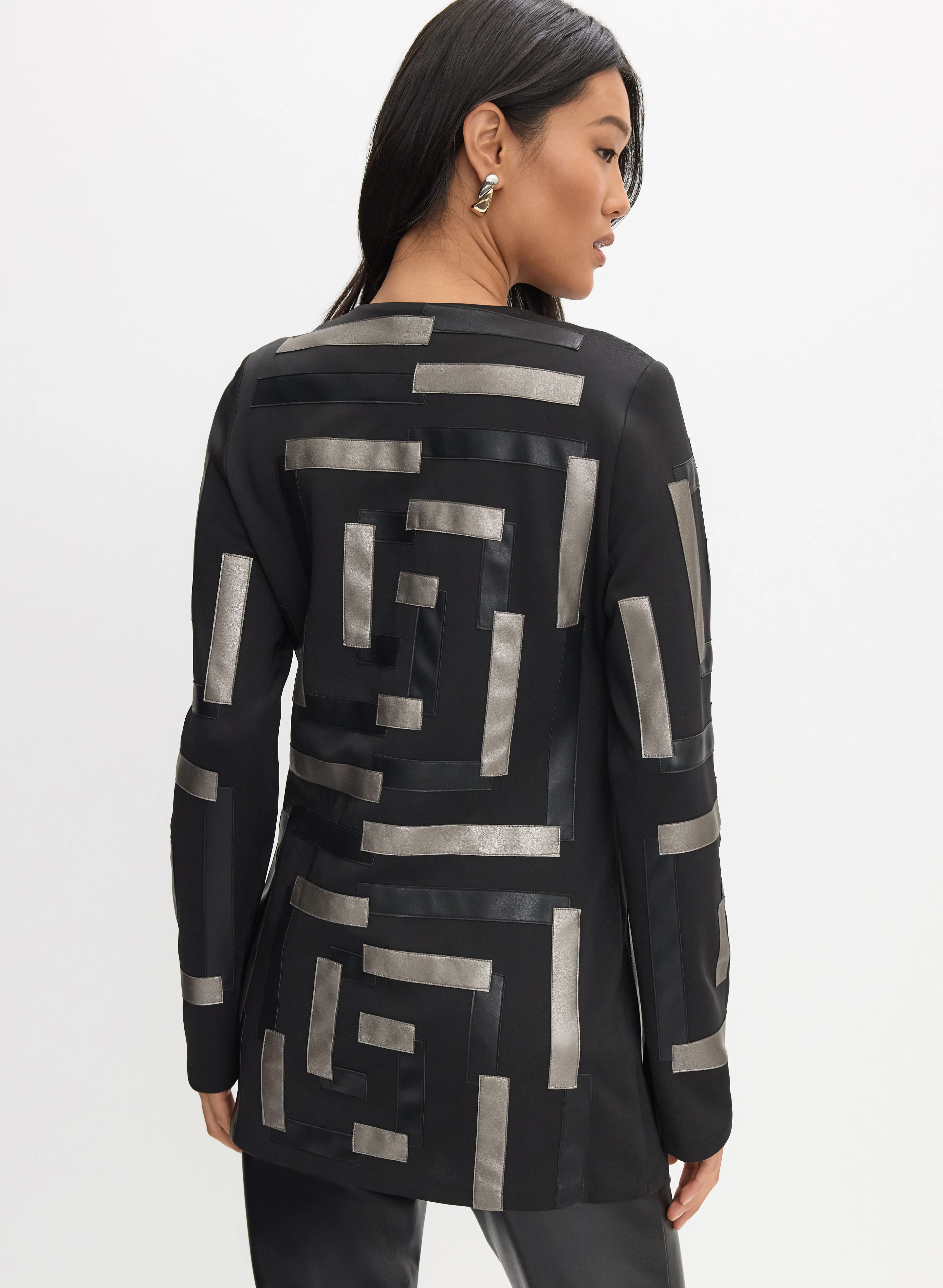Joseph Ribkoff - Vegan Leather Paneled Jacket - Image 4