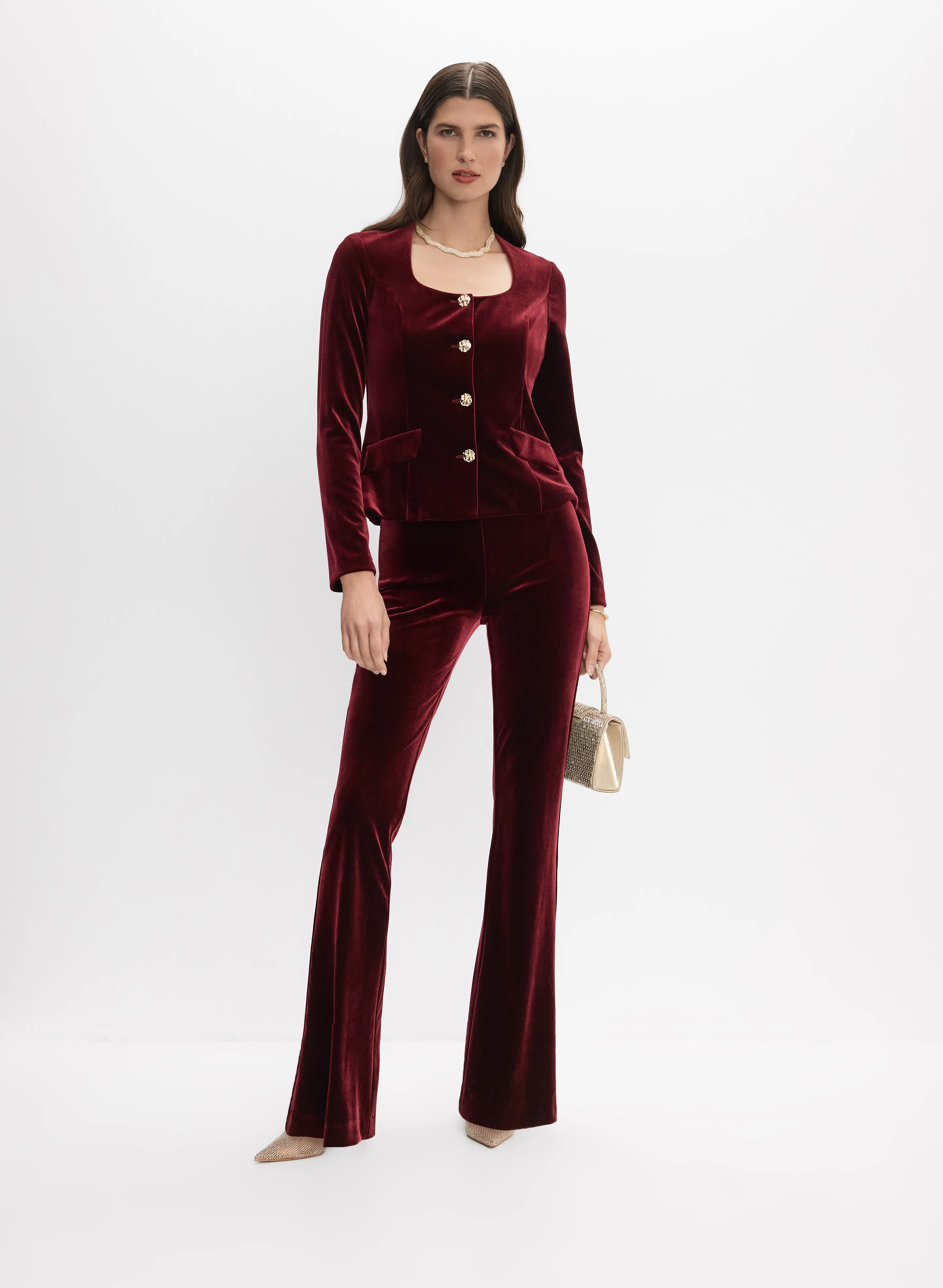 Joseph Ribkoff - Velvet Straight-Leg Pants - Image 3