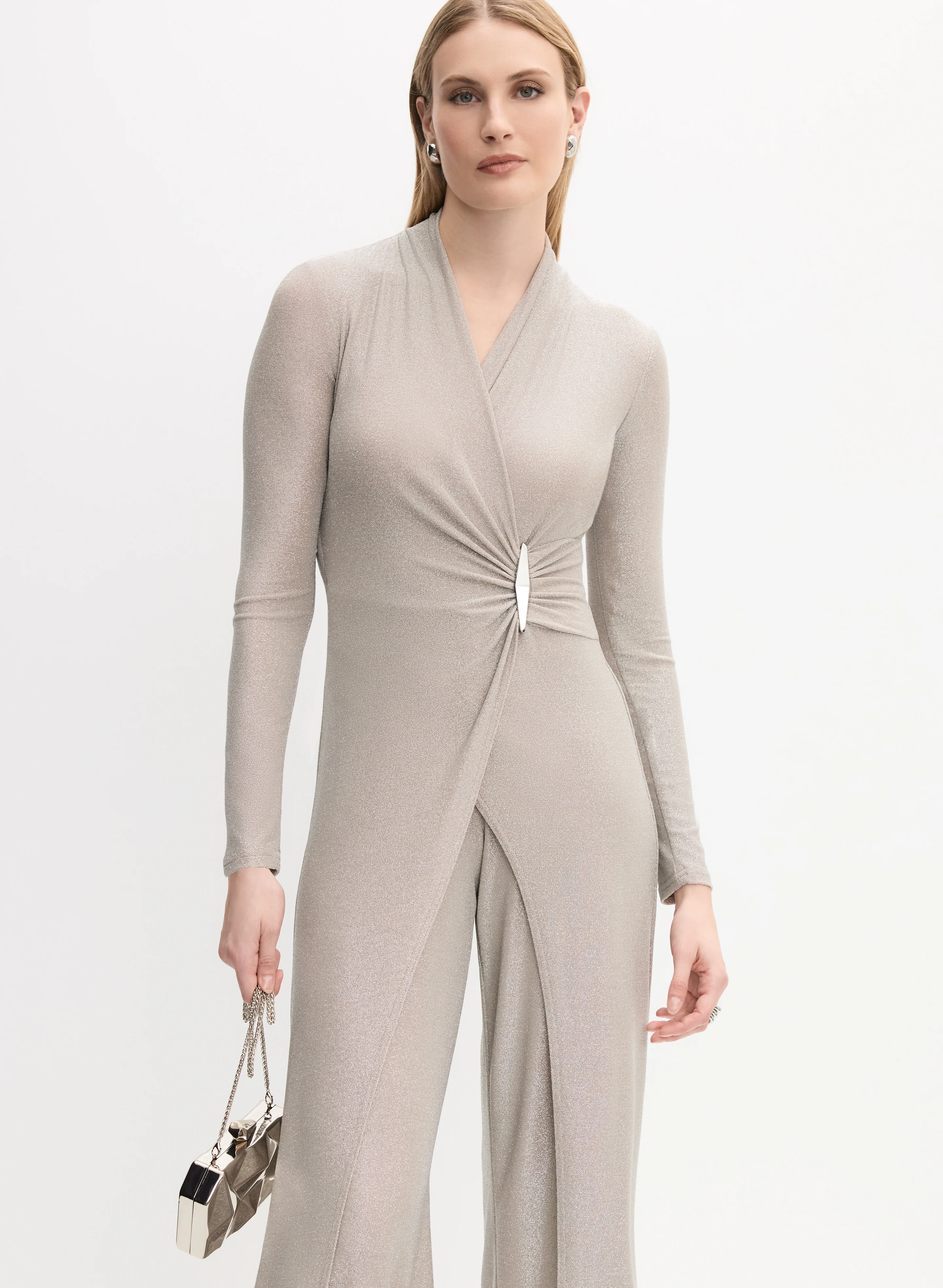Joseph Ribkoff - Wrap-Front Embellished Jumpsuit - Image 4