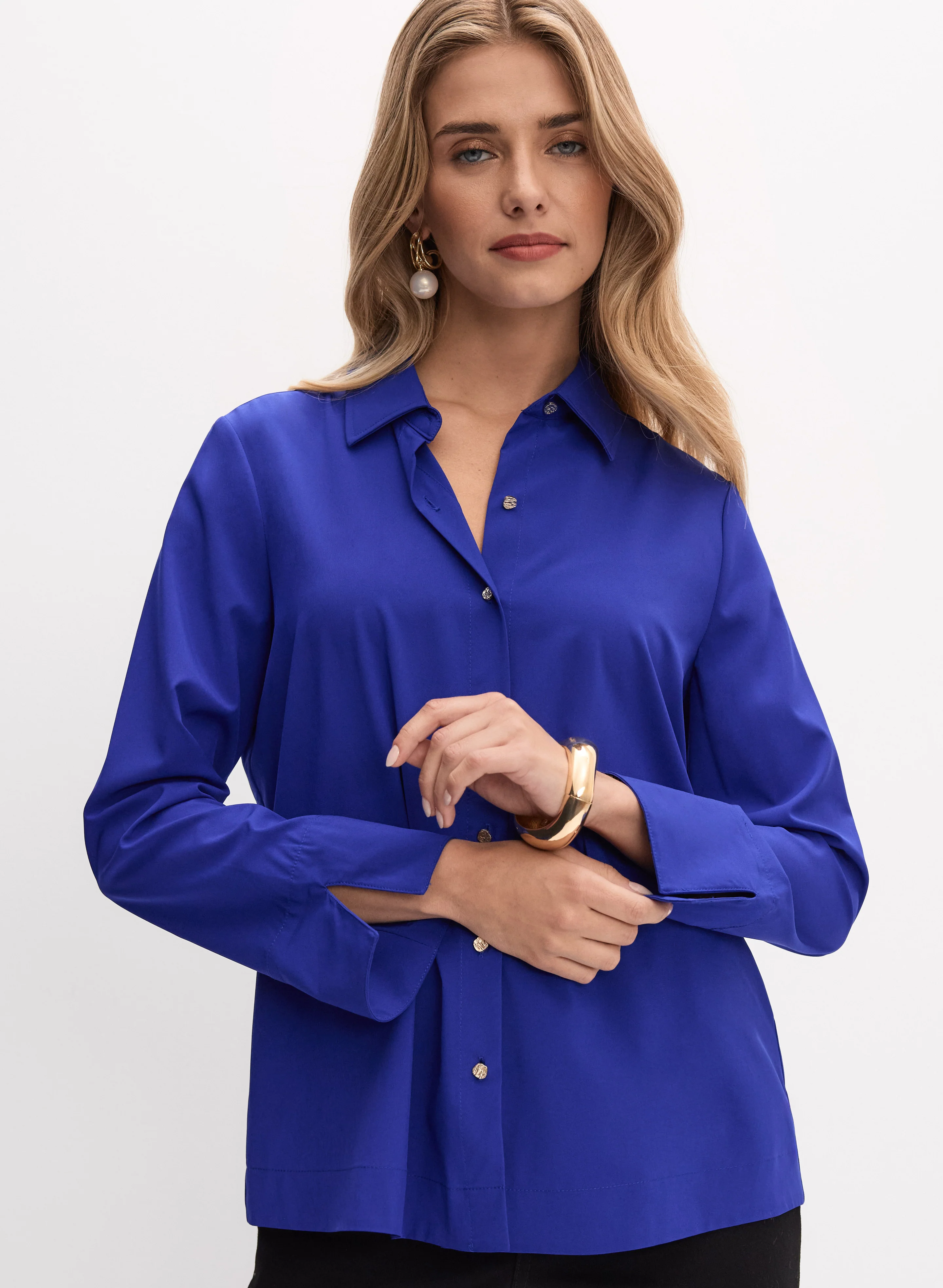 Joseph Ribkoff - Zip Detail Button-Down Blouse - Image 5
