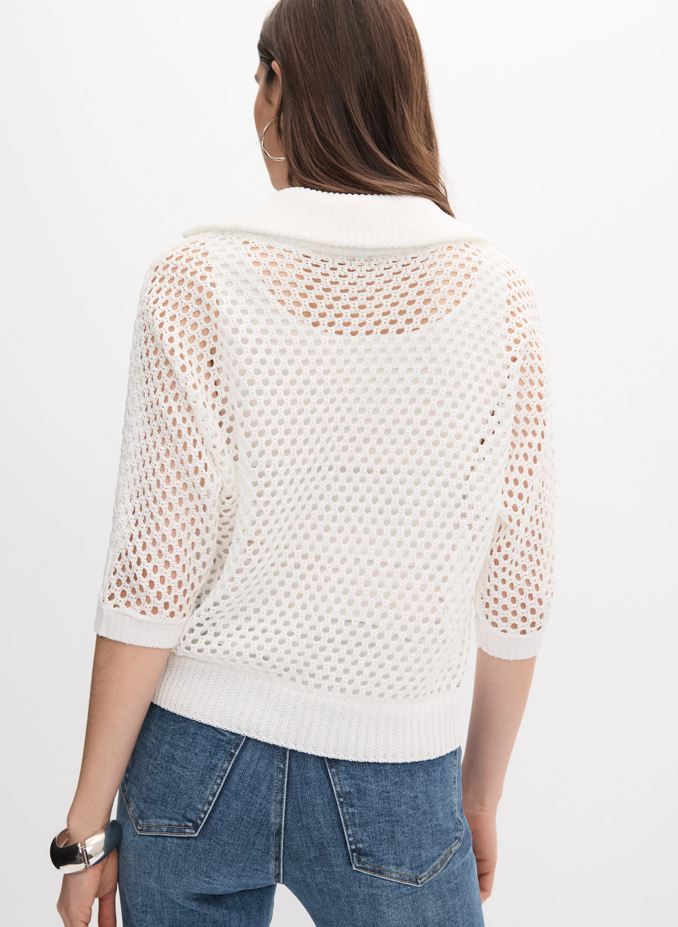 Joseph Ribkoff - Zip Open Knit Pullover - Image 4