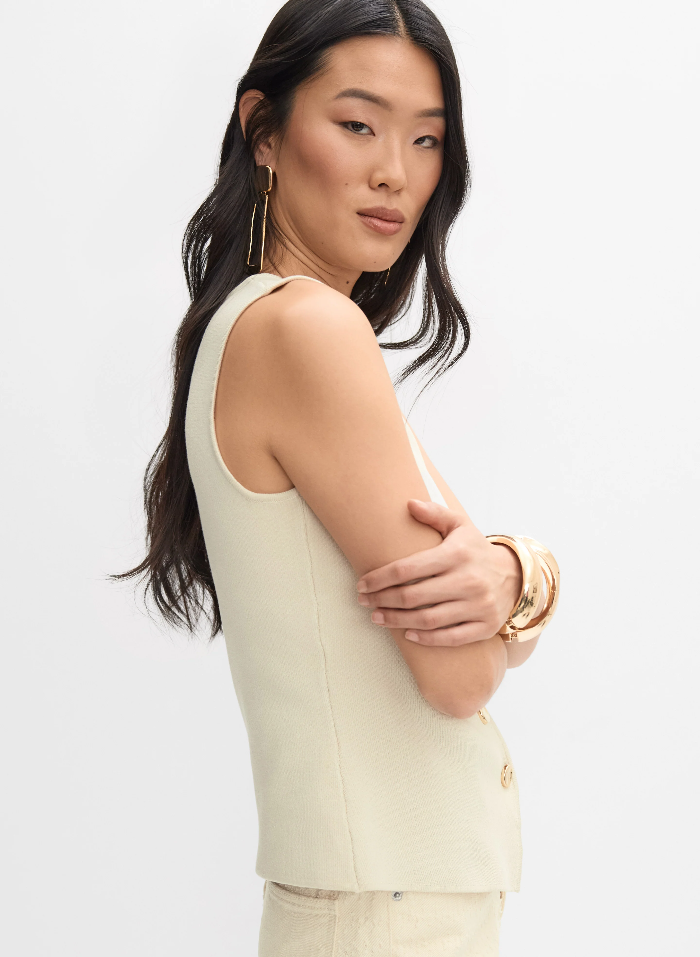Knit Button-Down Vest - Image 7