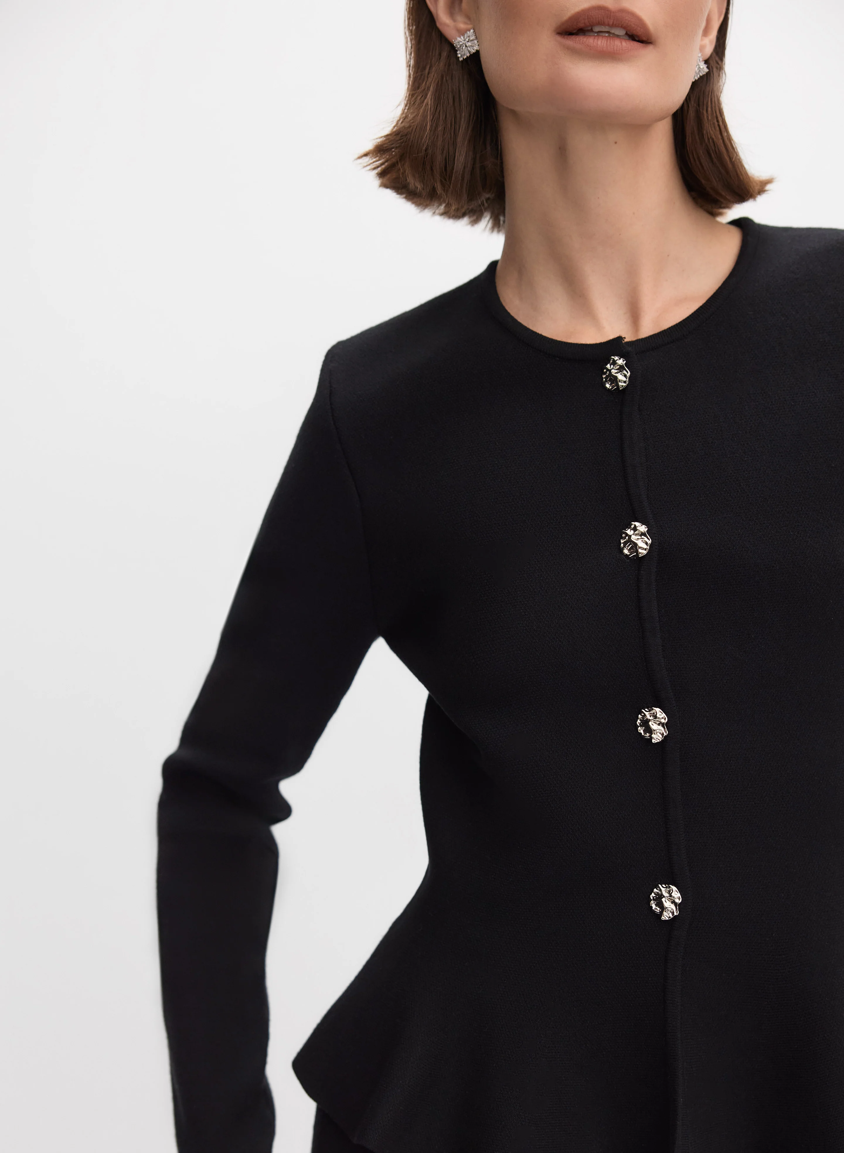 Knit Peplum Cardigan - Image 7