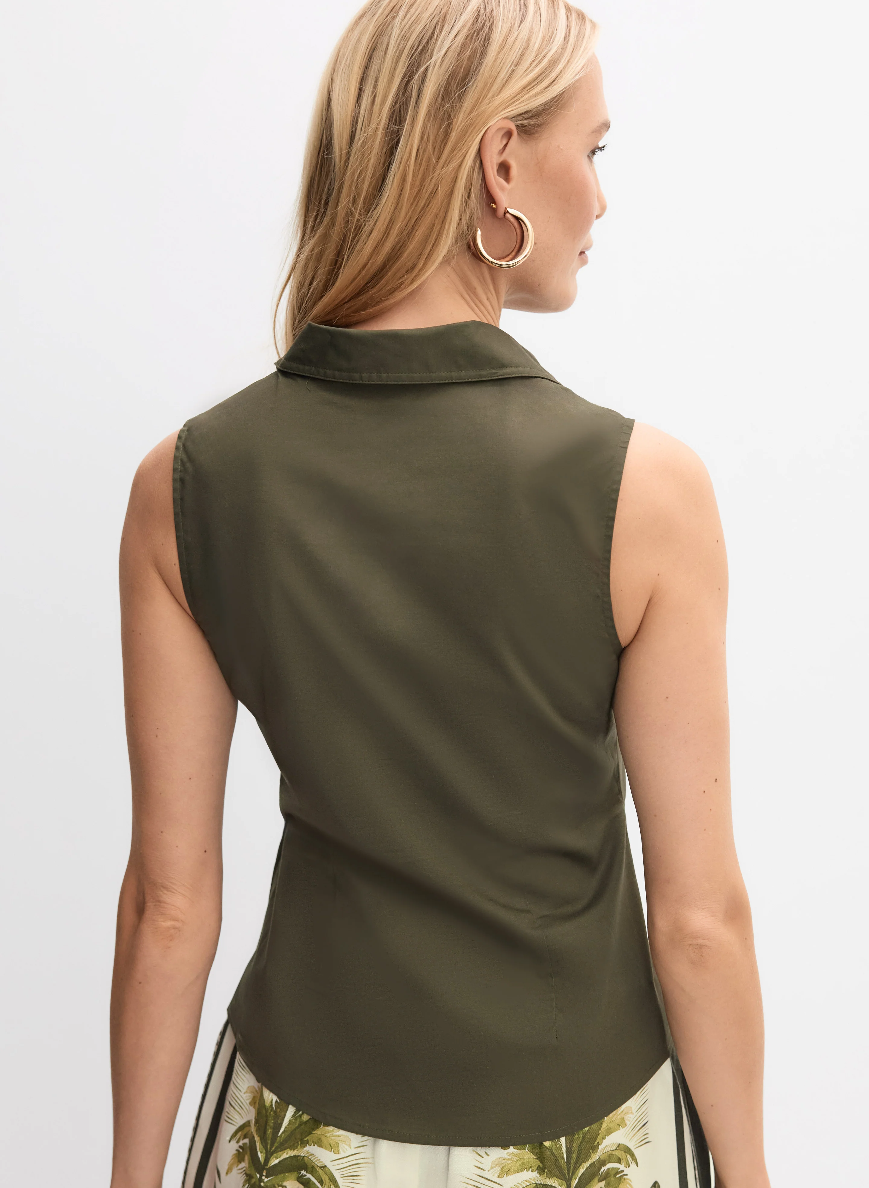 Knot Detail Sleeveless Blouse - Image 4