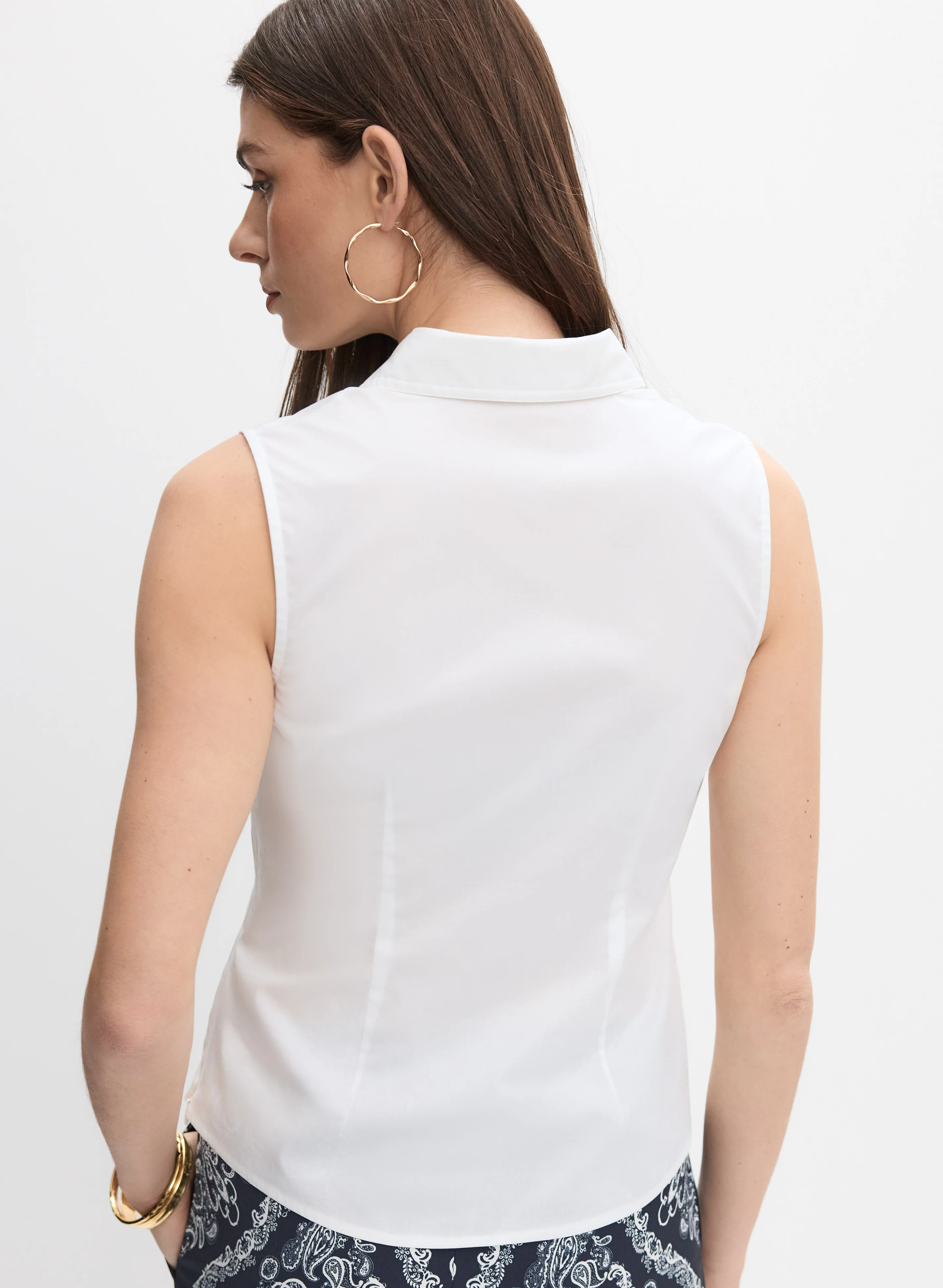 Knot Detail Sleeveless Blouse - Image 4