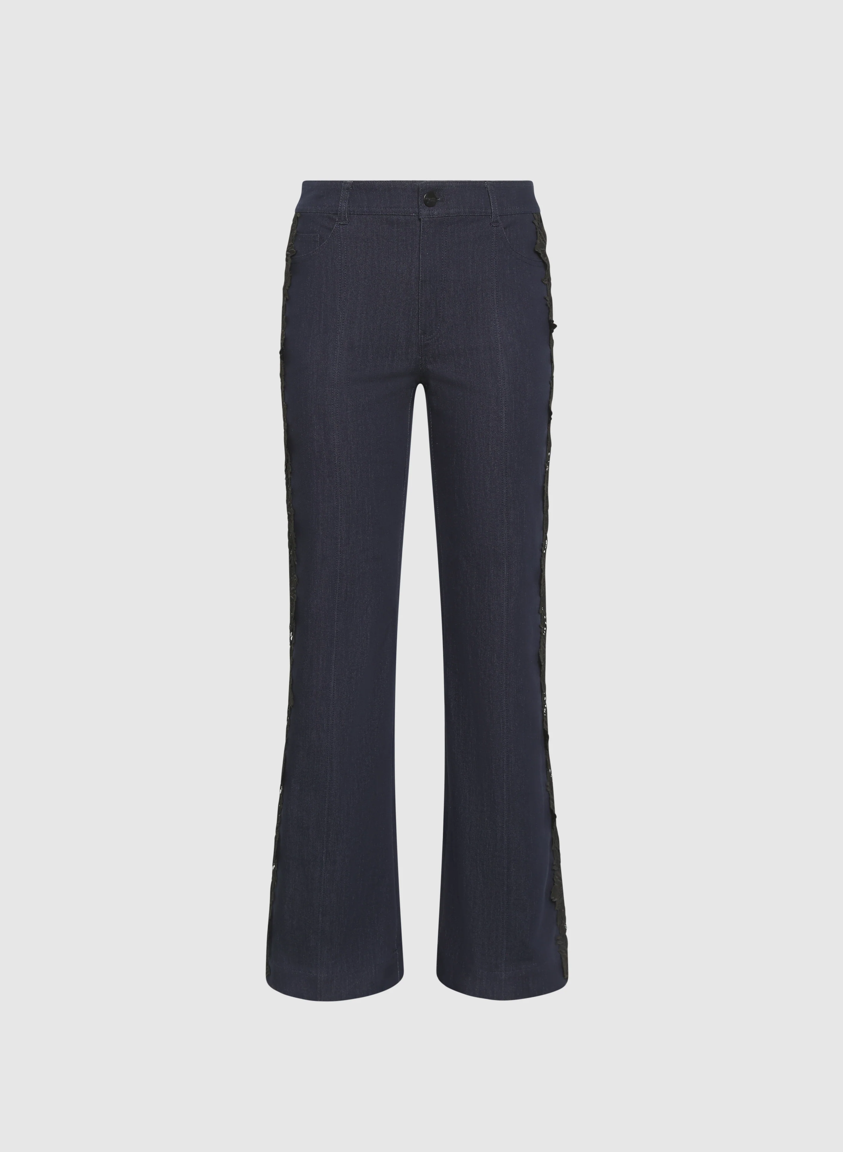 Lace Detail Denim Pants - Image 5