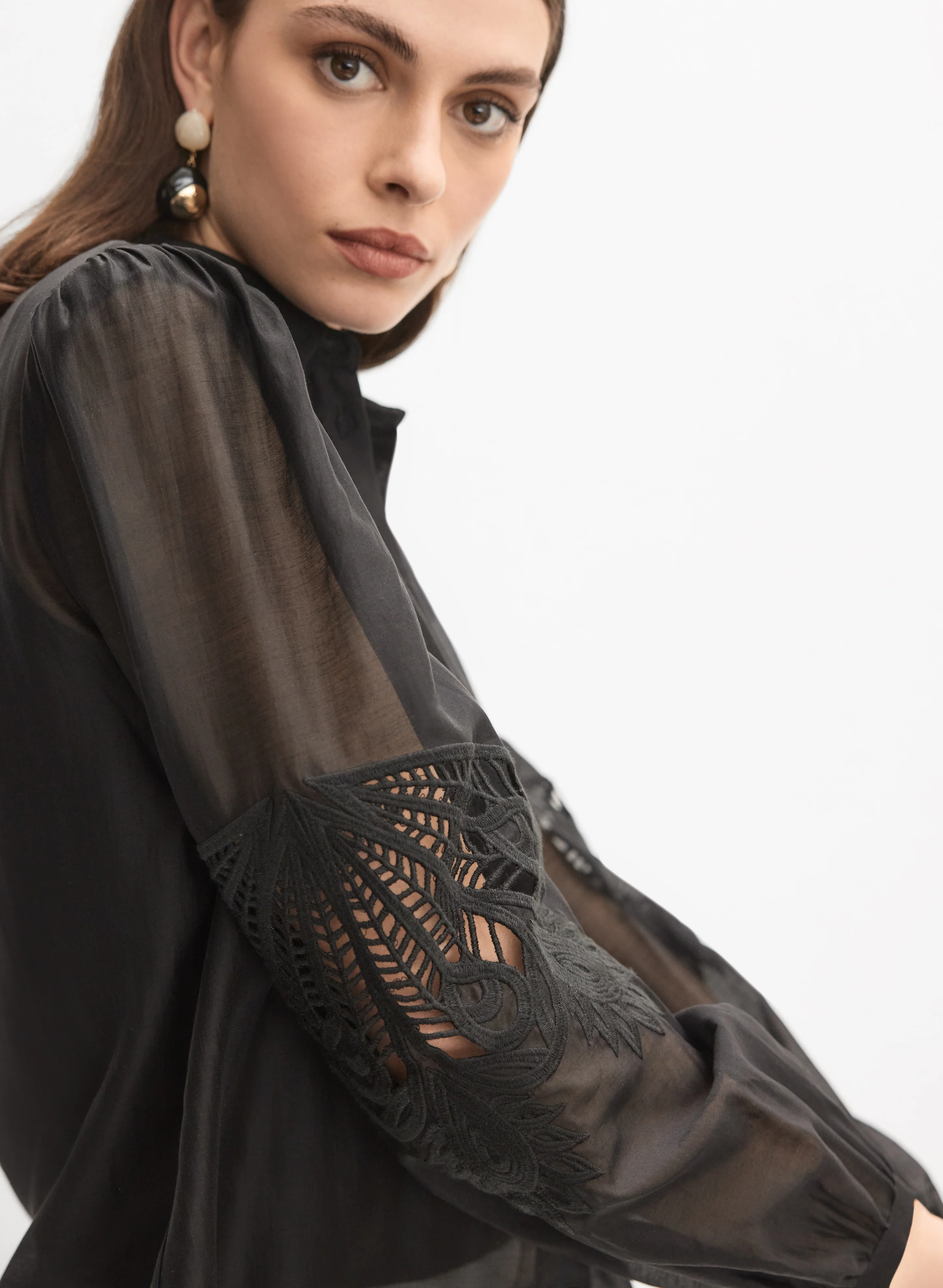 Lace Cotton Voile Blouse - Image 2
