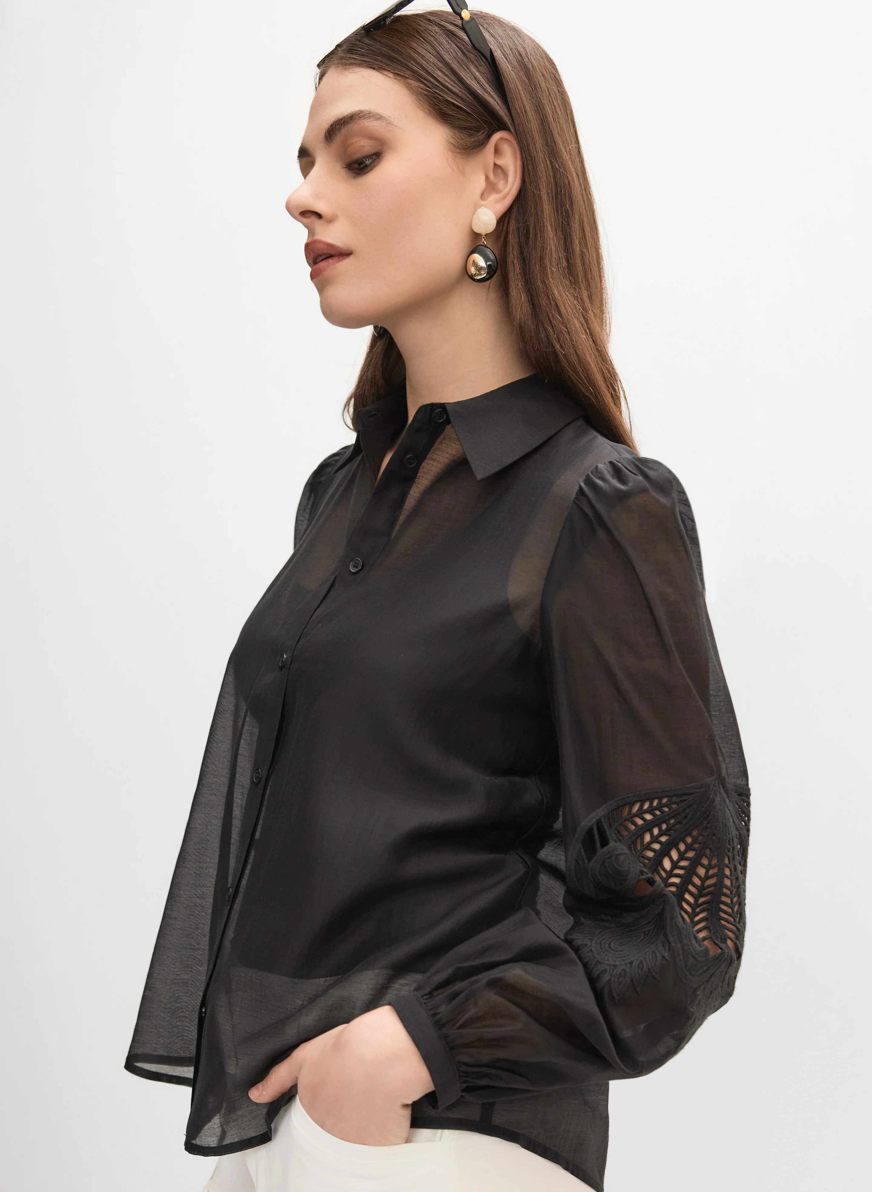Lace Cotton Voile Blouse - Image 4