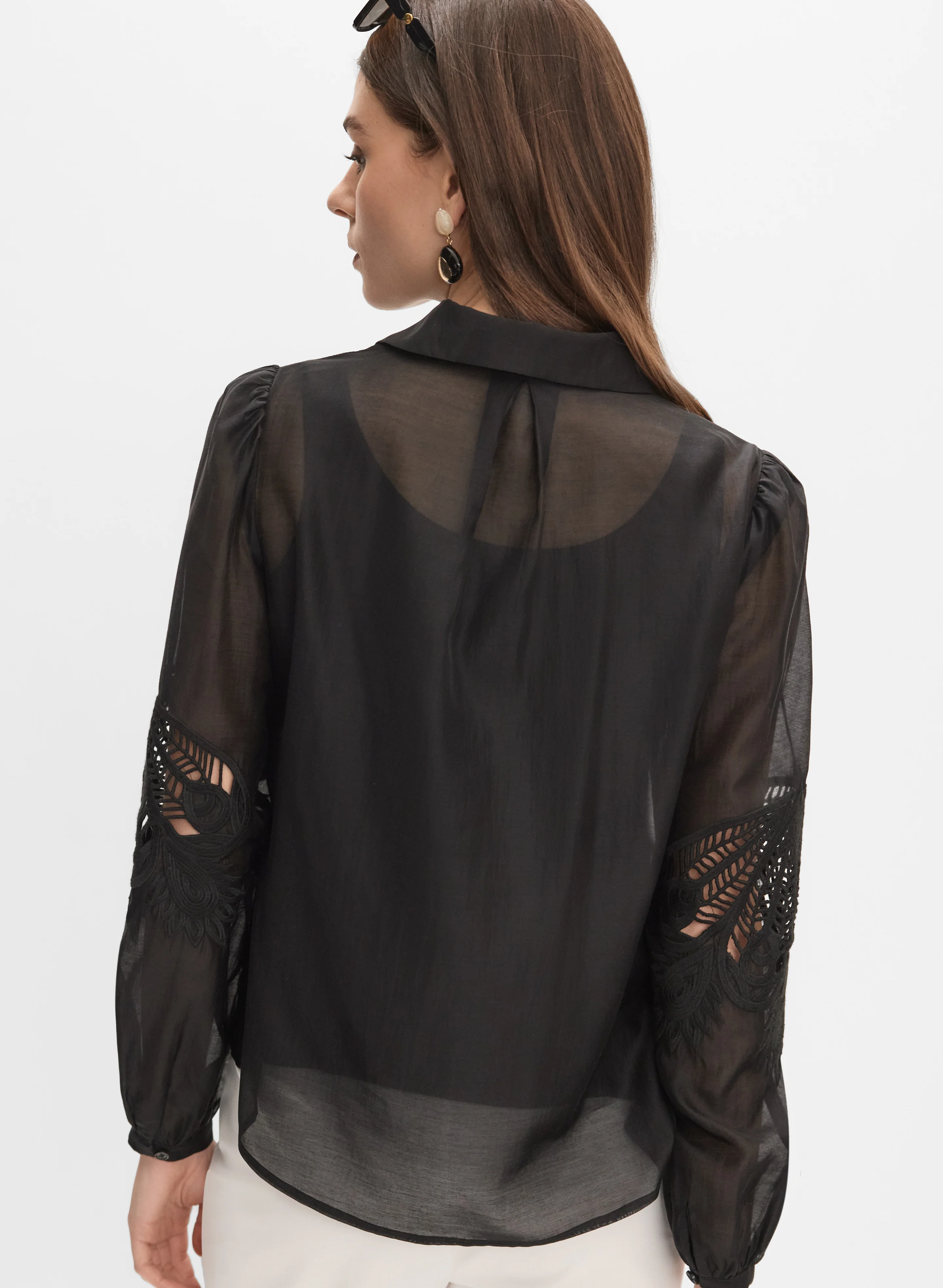 Lace Cotton Voile Blouse - Image 5