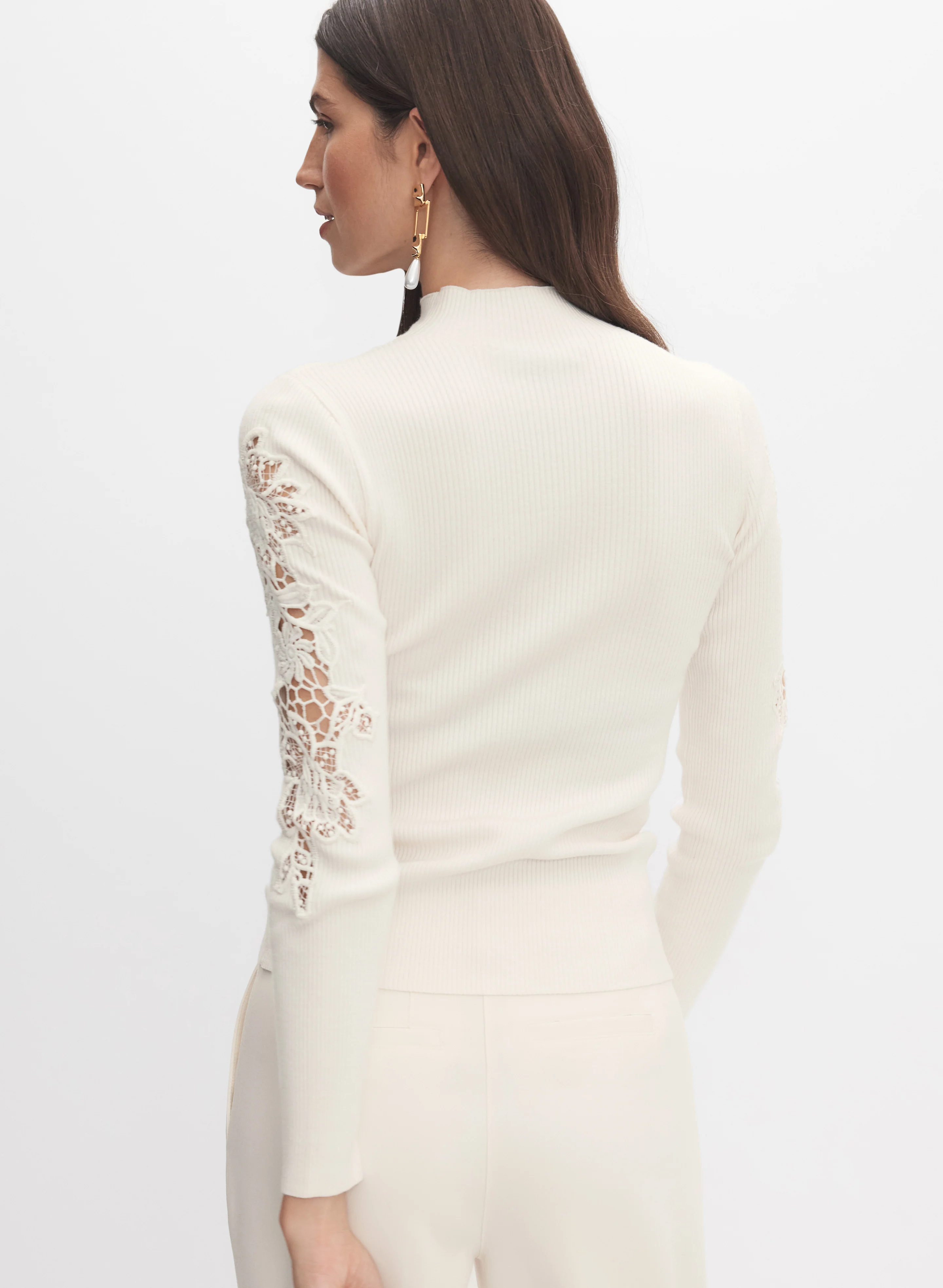 Lace Sleeve Sweater - Image 4