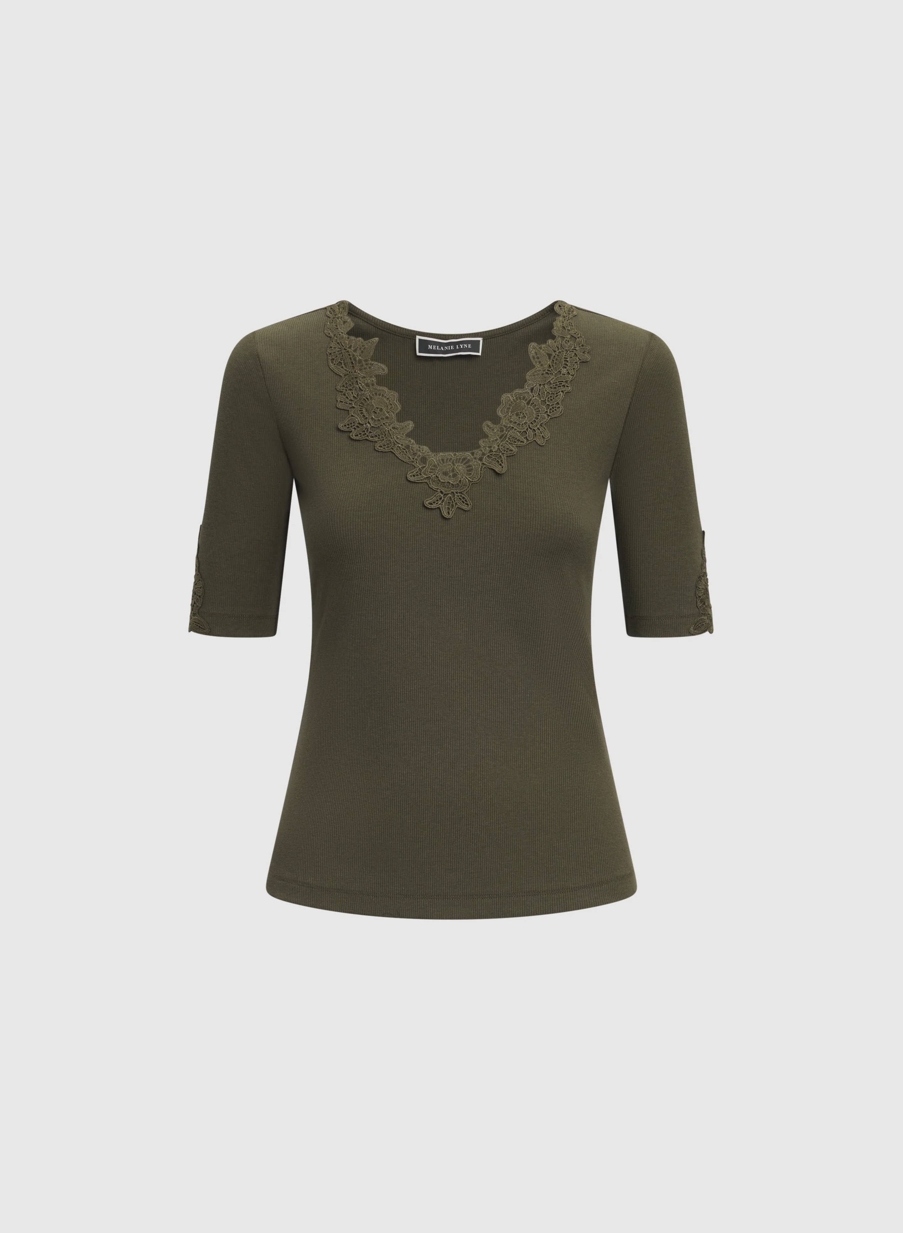 Lace Trim Ribbed Knit Top - Image 6