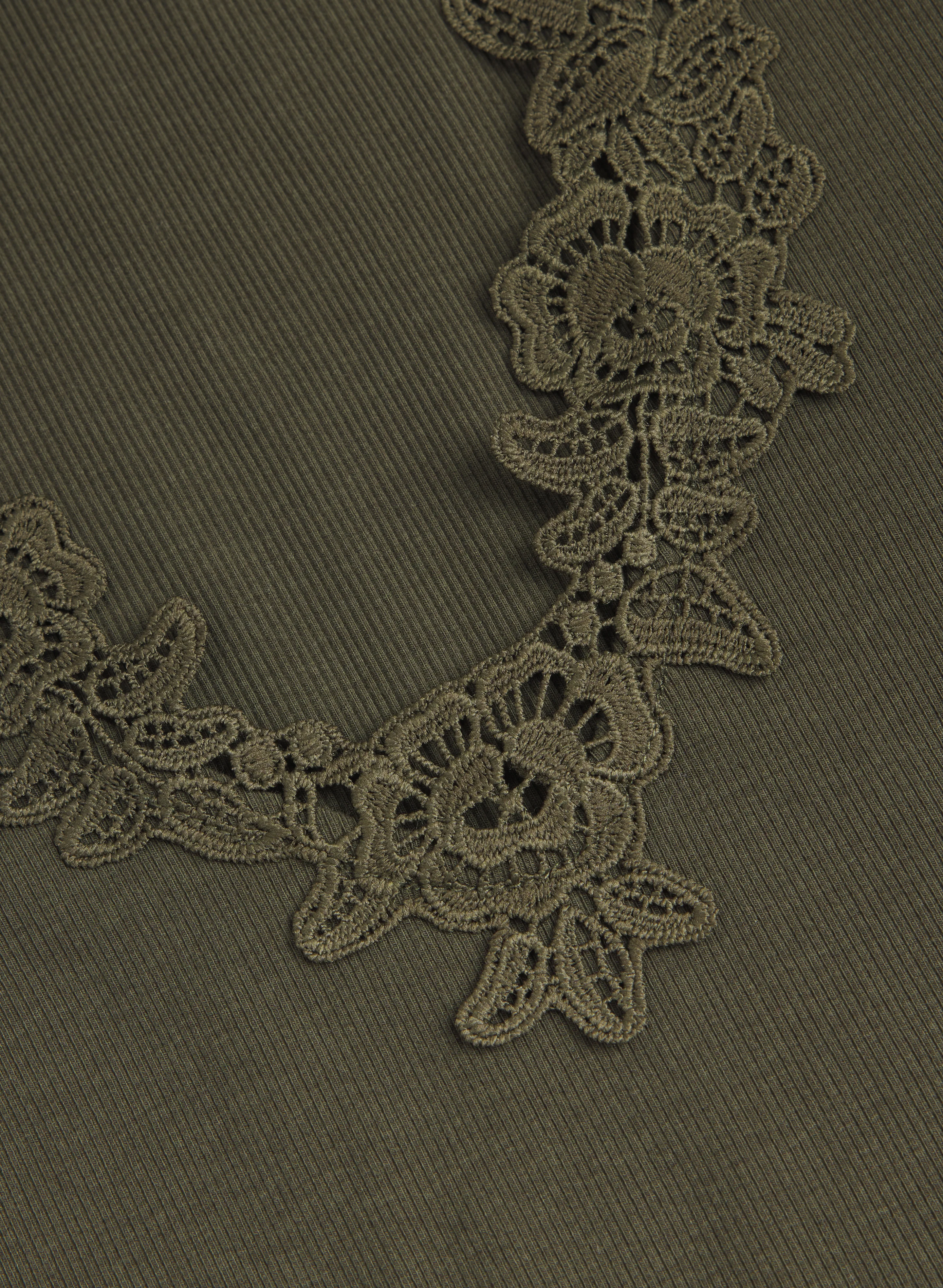 Lace Trim Ribbed Knit Top - Image 7