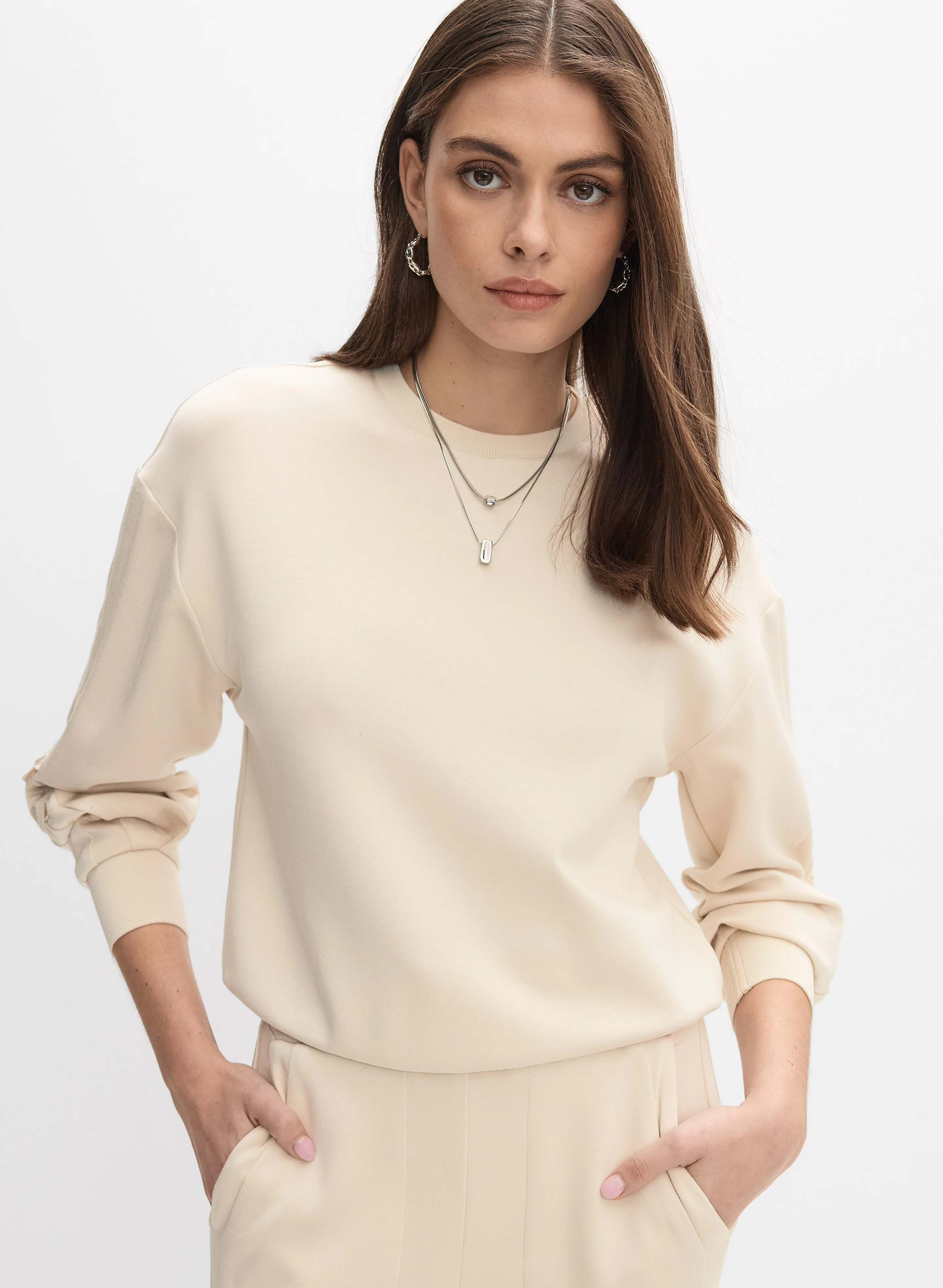 Lace-Up Detail Sweatshirt - Image 8