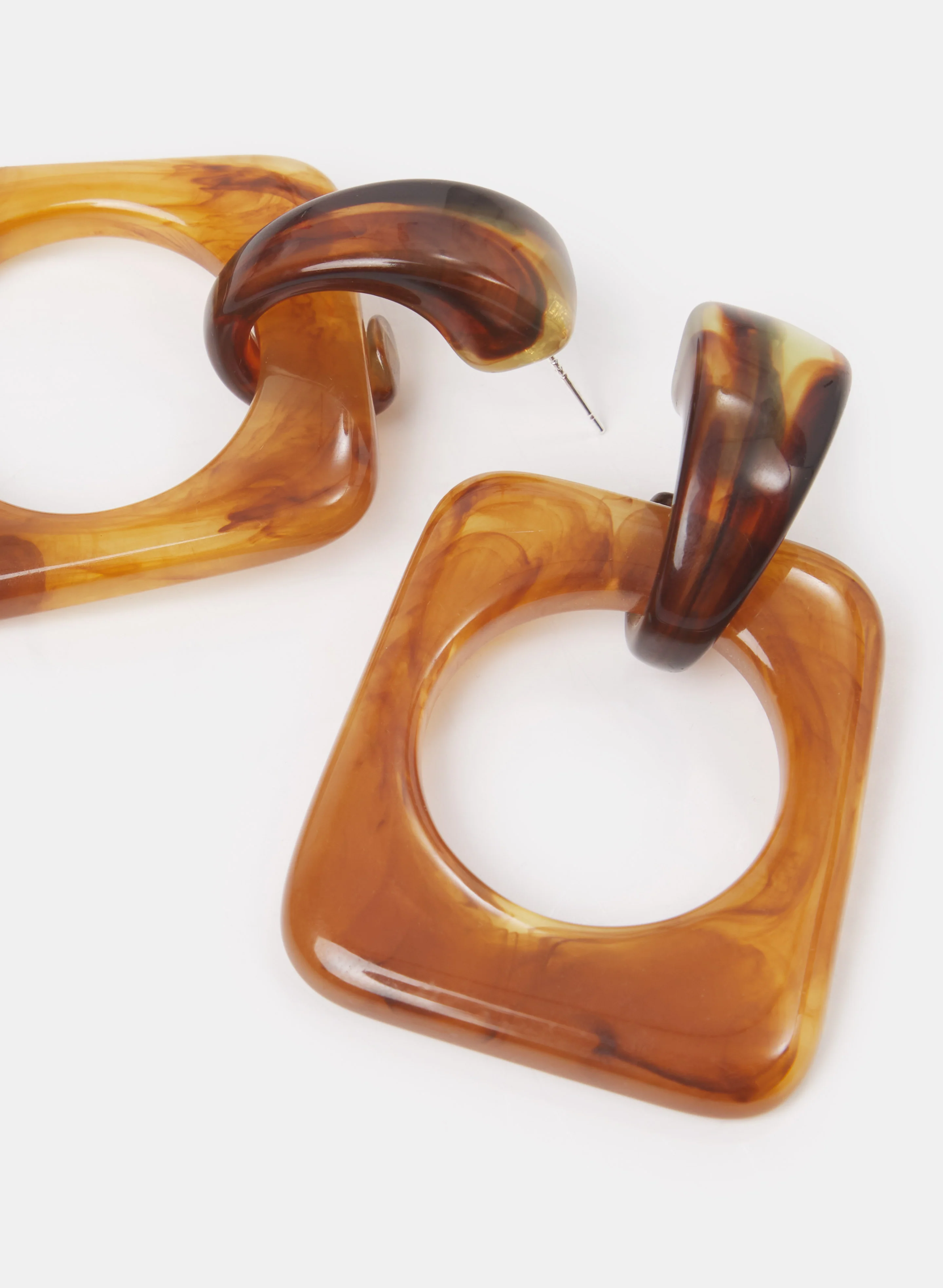Large Square Resin Earrings - Image 2
