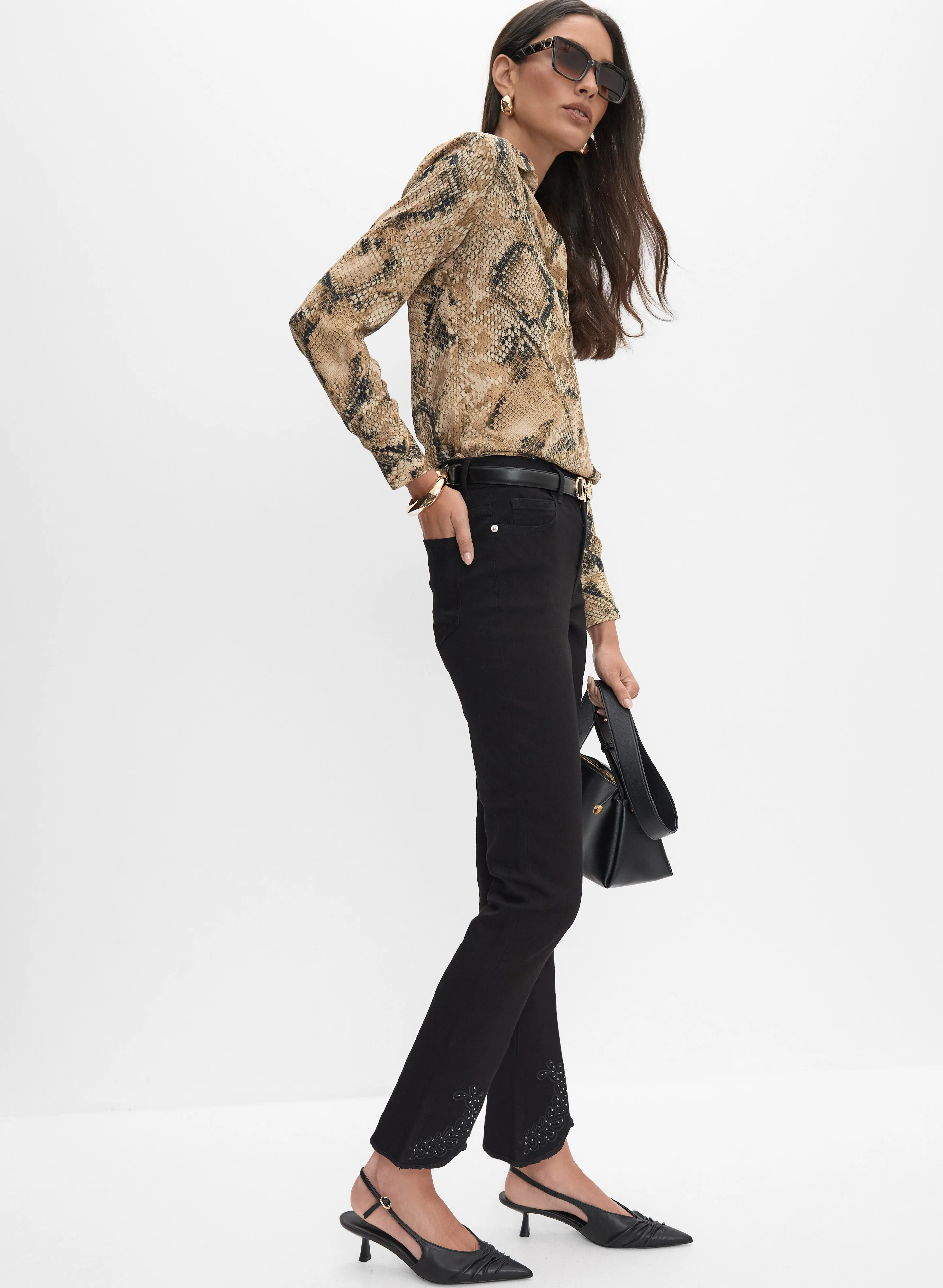Leaf Embroidered Straight-Leg Jeans - Image 5