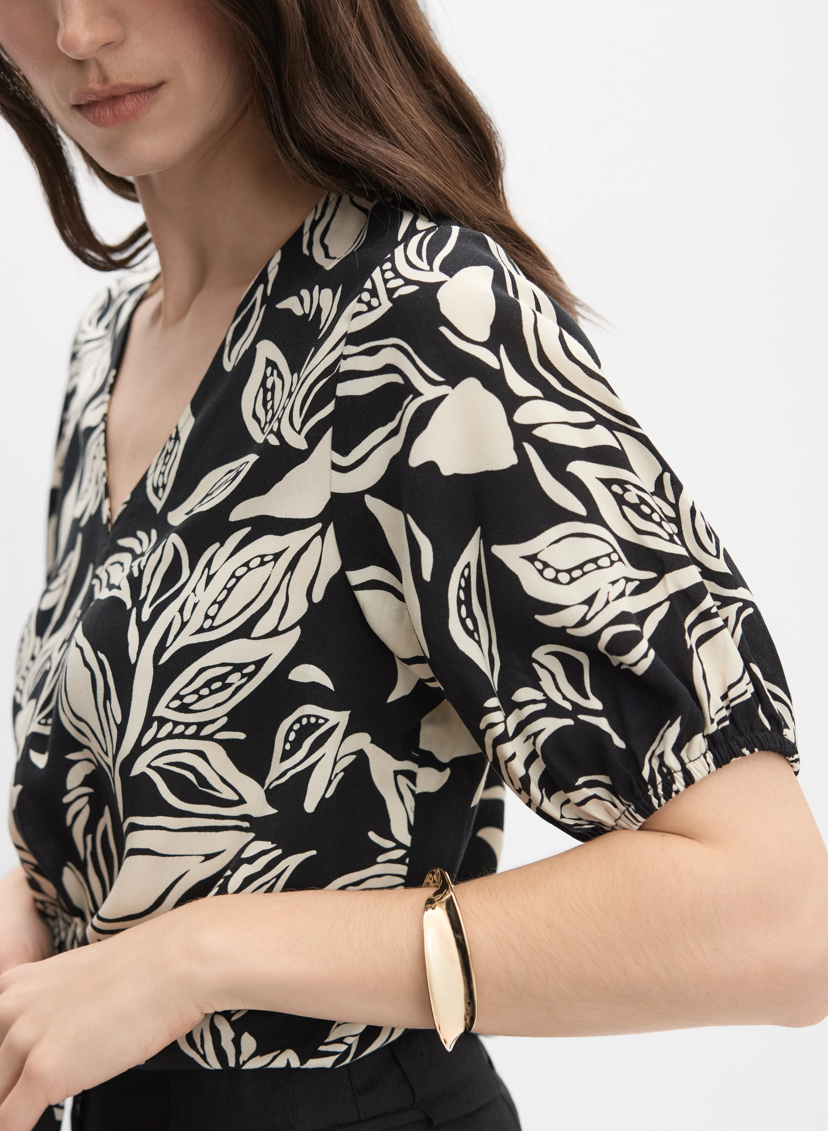 Leaf Print Blouse - Image 2