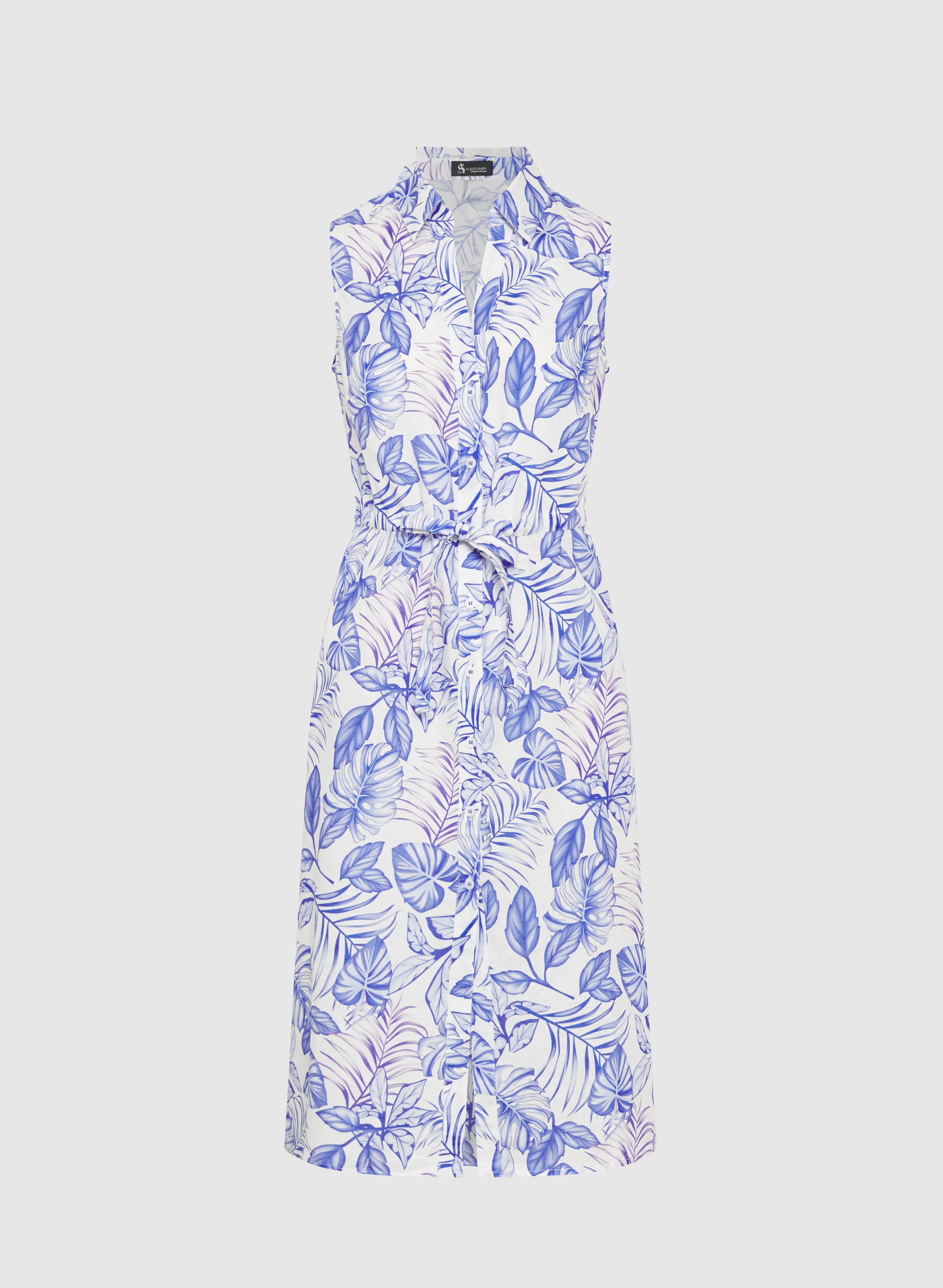 Leaf Print Linen Dress - Image 5