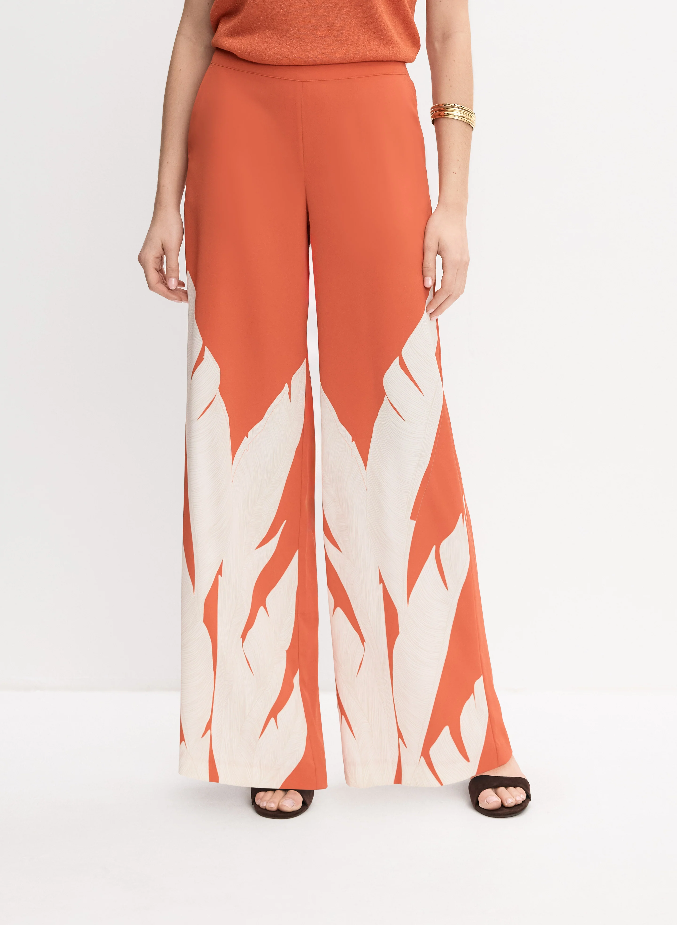 Leaf Print Pants