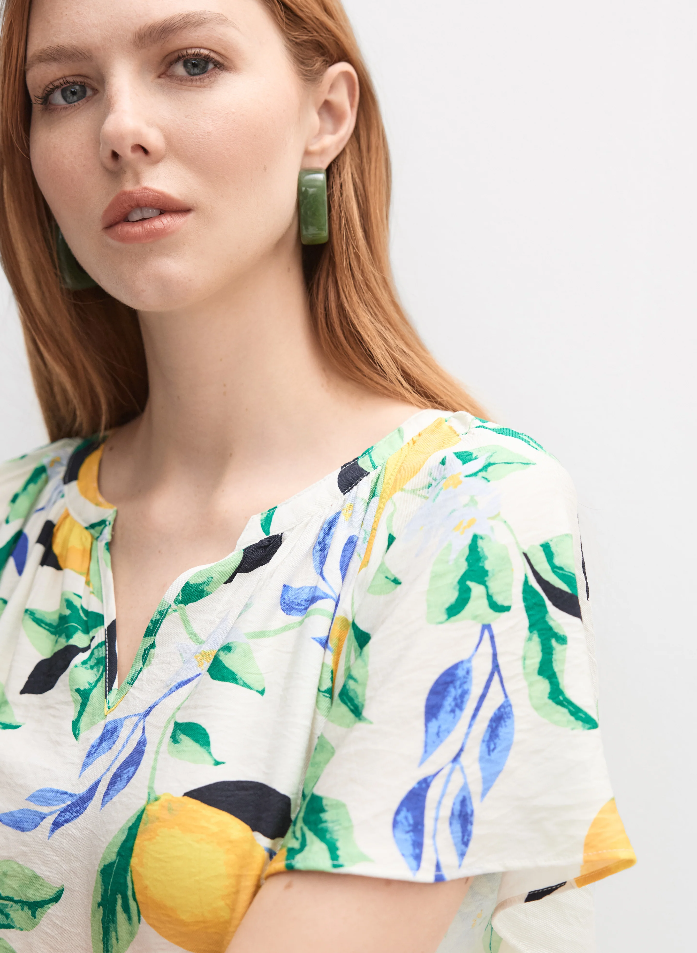 Lemon Flutter Sleeve Blouse - Image 2