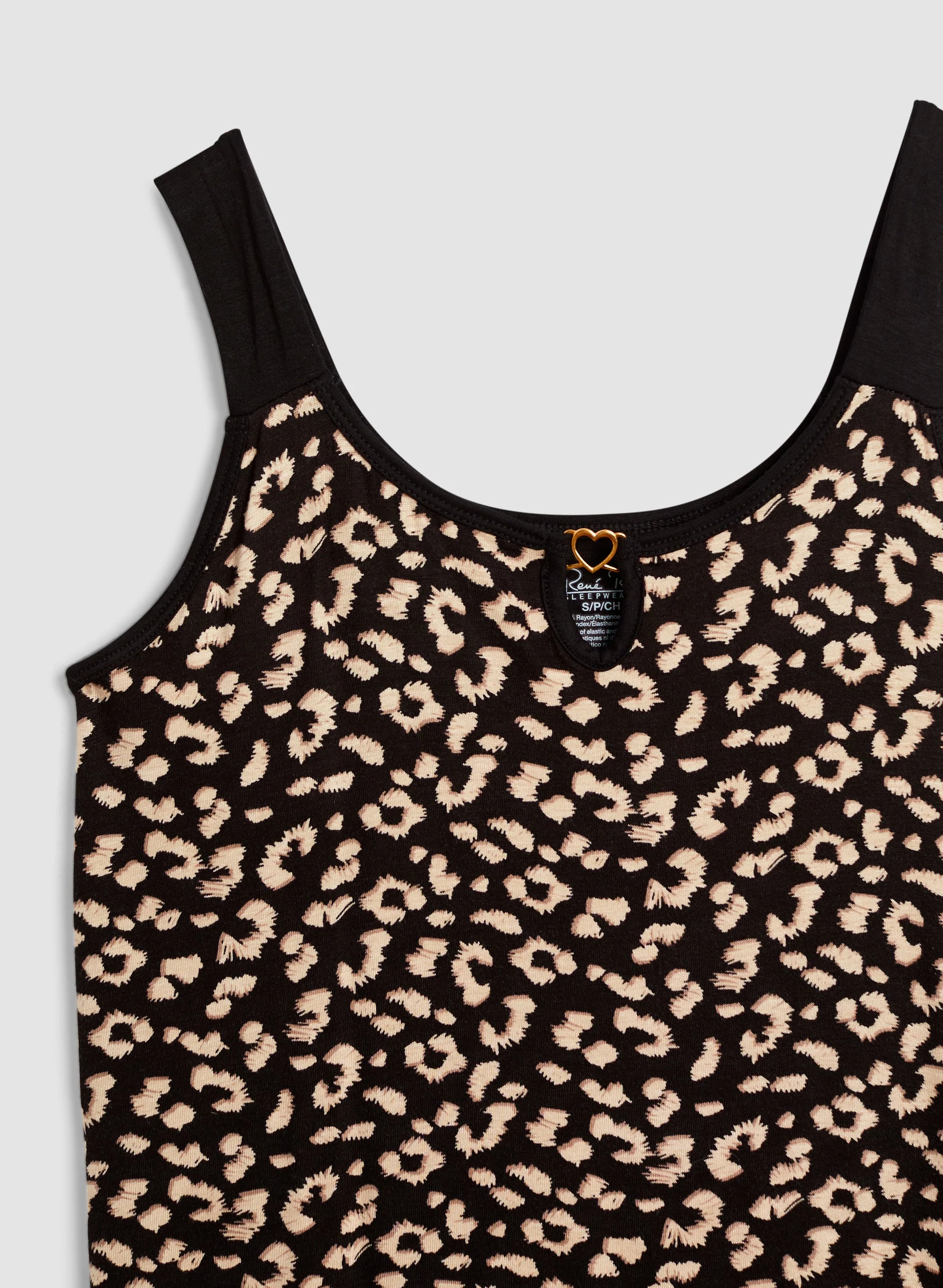 Leopard Print Heart Detail Pyjama Set - Image 6