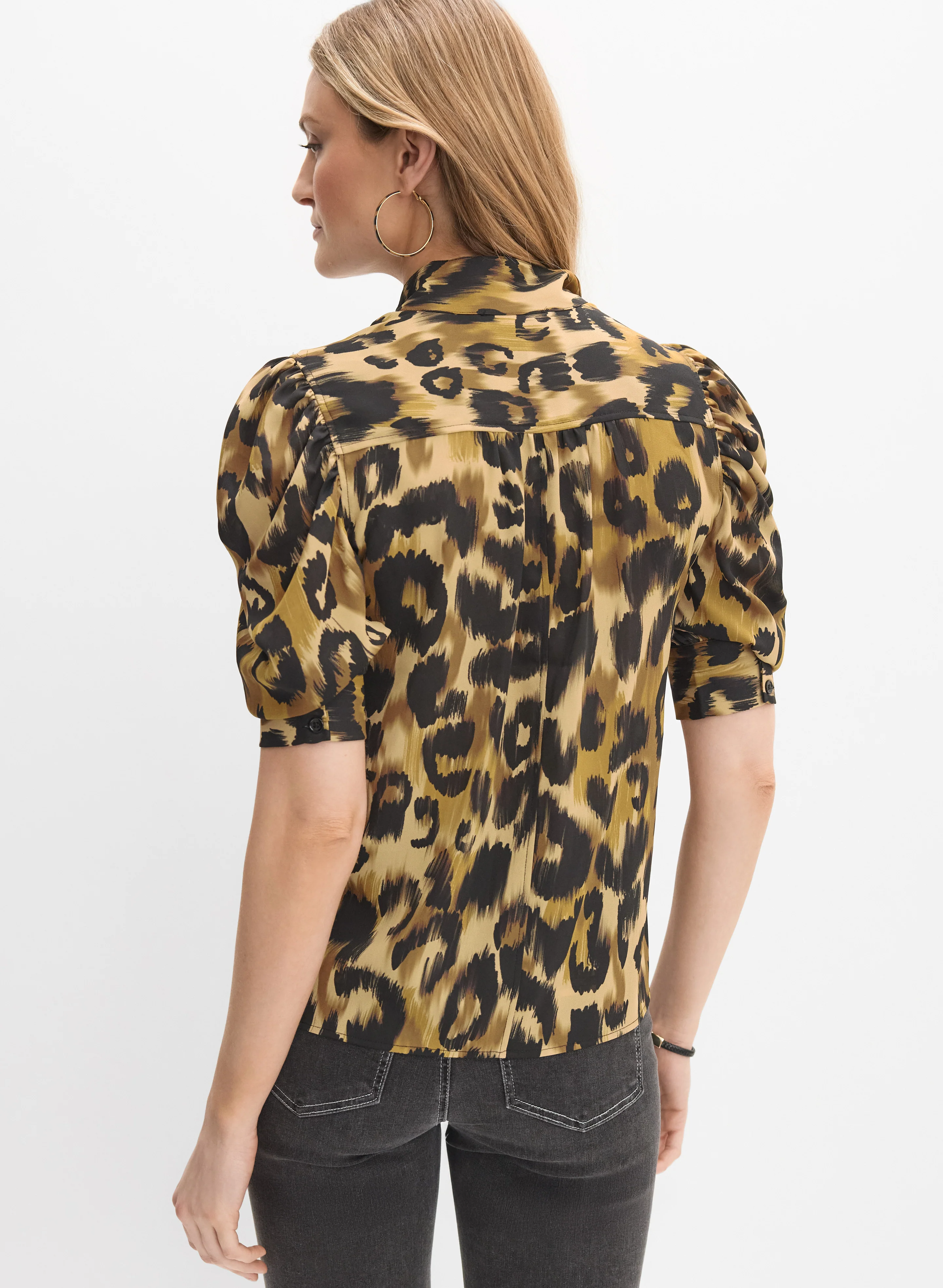 Leopard Puff Sleeve Blouse - Image 5
