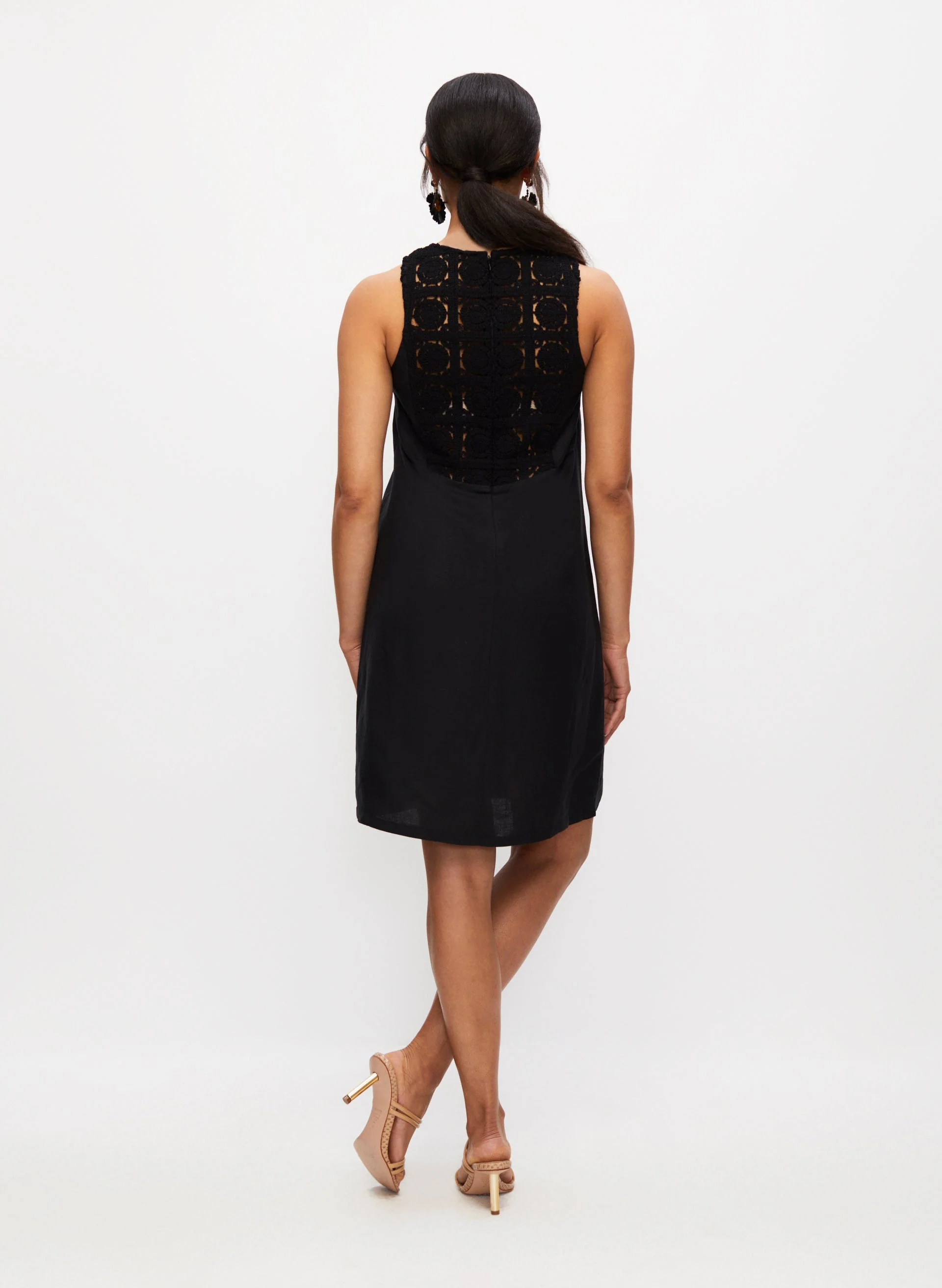 Linen-Blend Crochet Lace Dress - Image 4