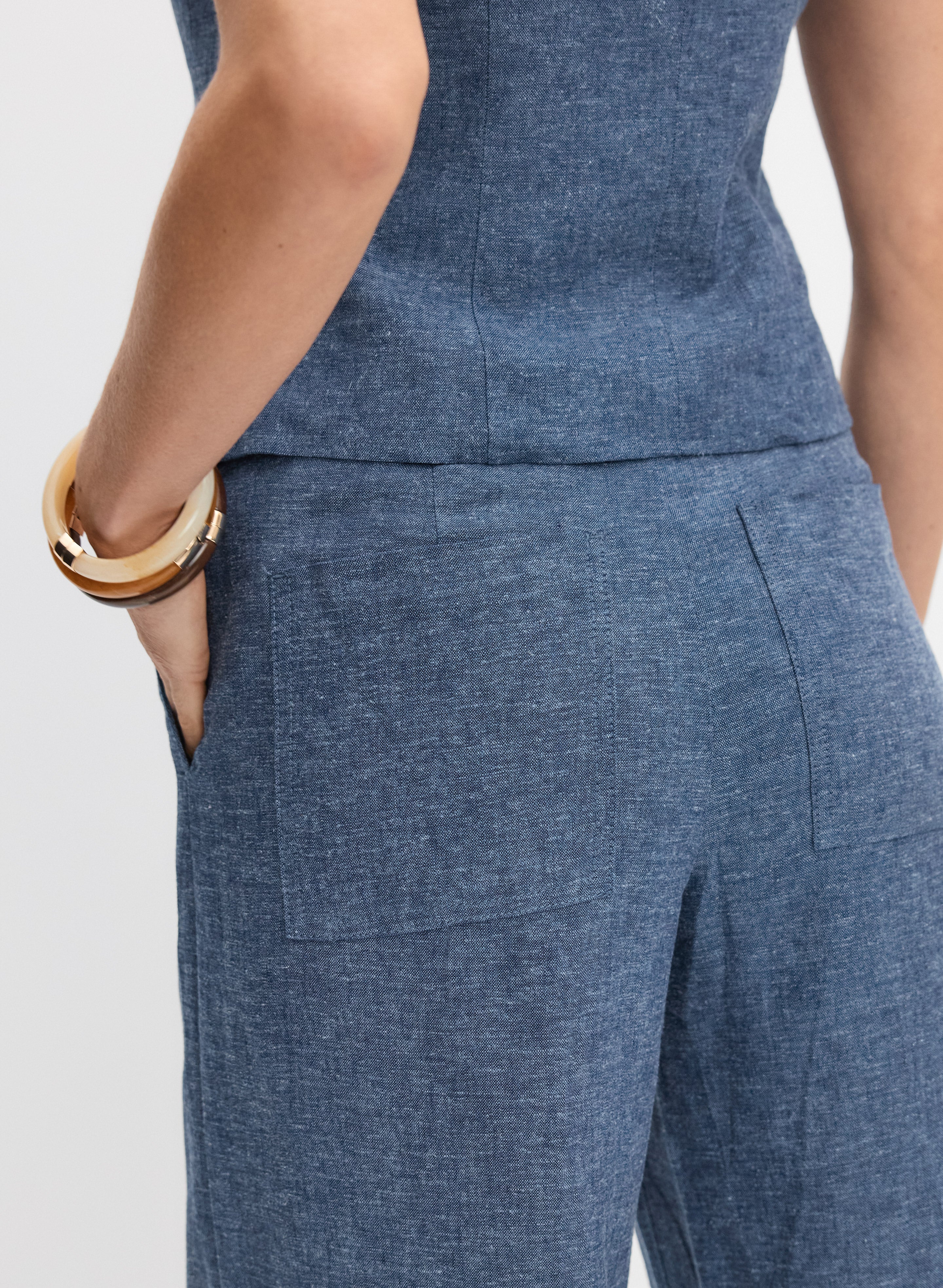 Linen-Blend Culotte Pants - Image 4