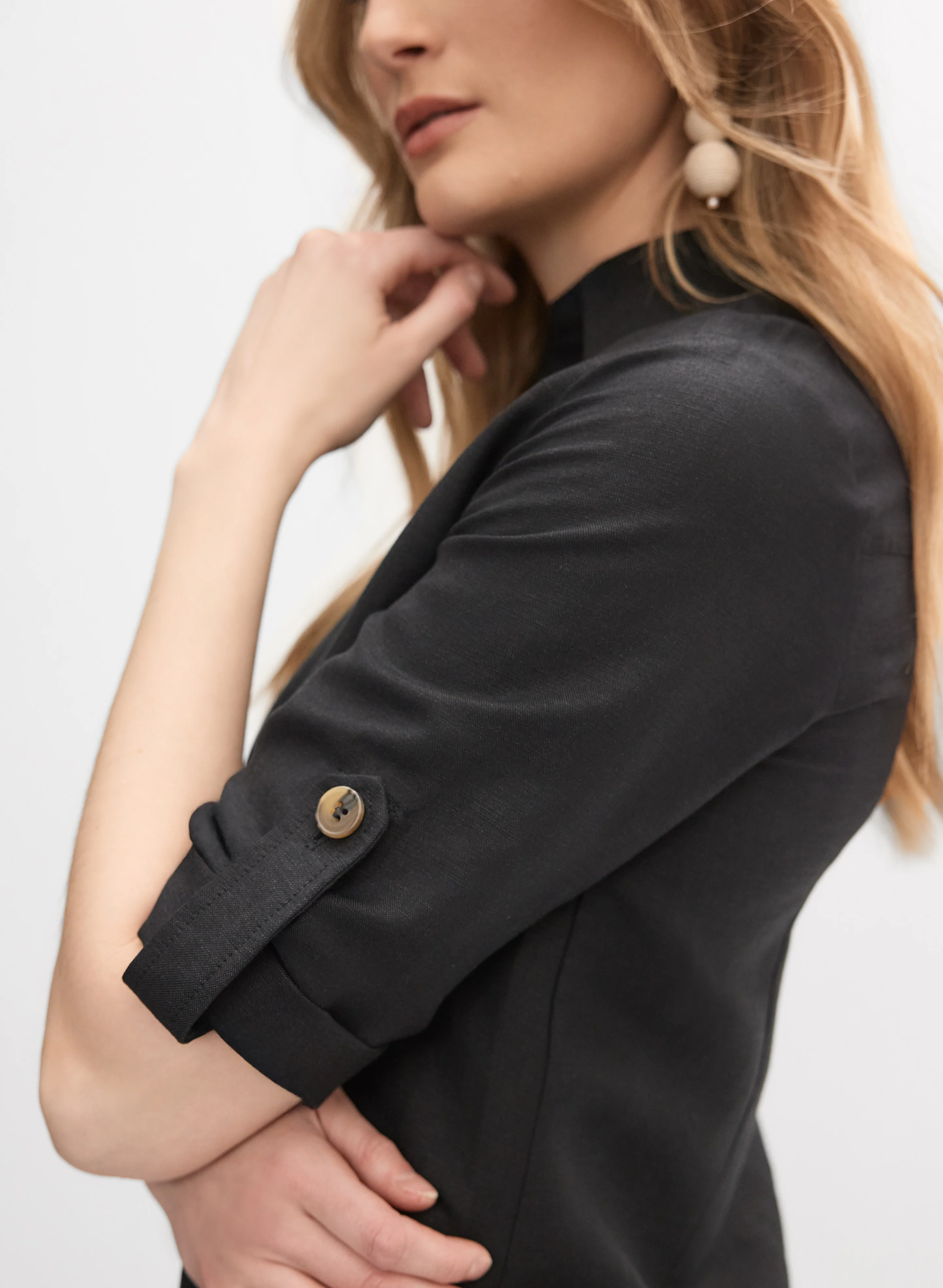 Linen-Blend Shirt Dress - Image 3