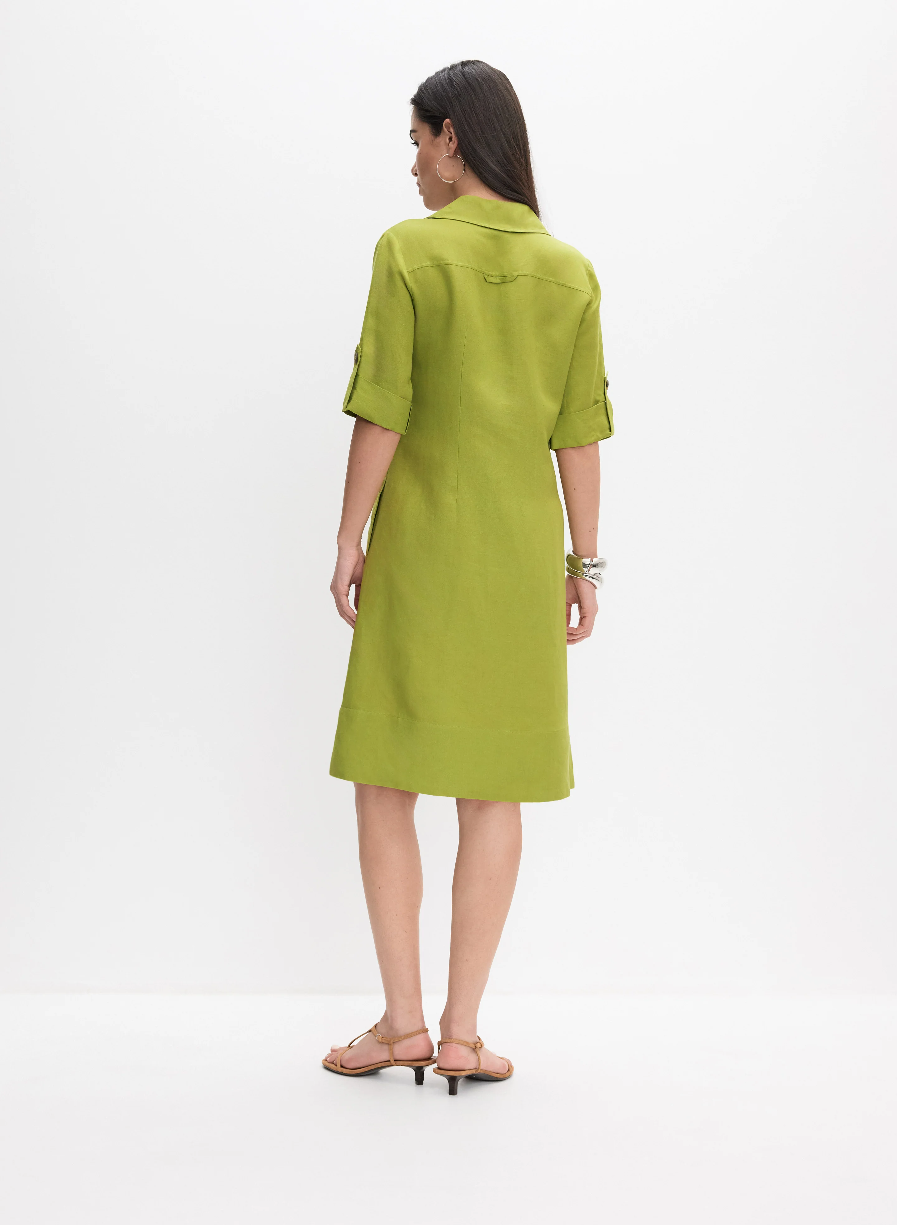 Linen-Blend Shirt Dress - Image 4