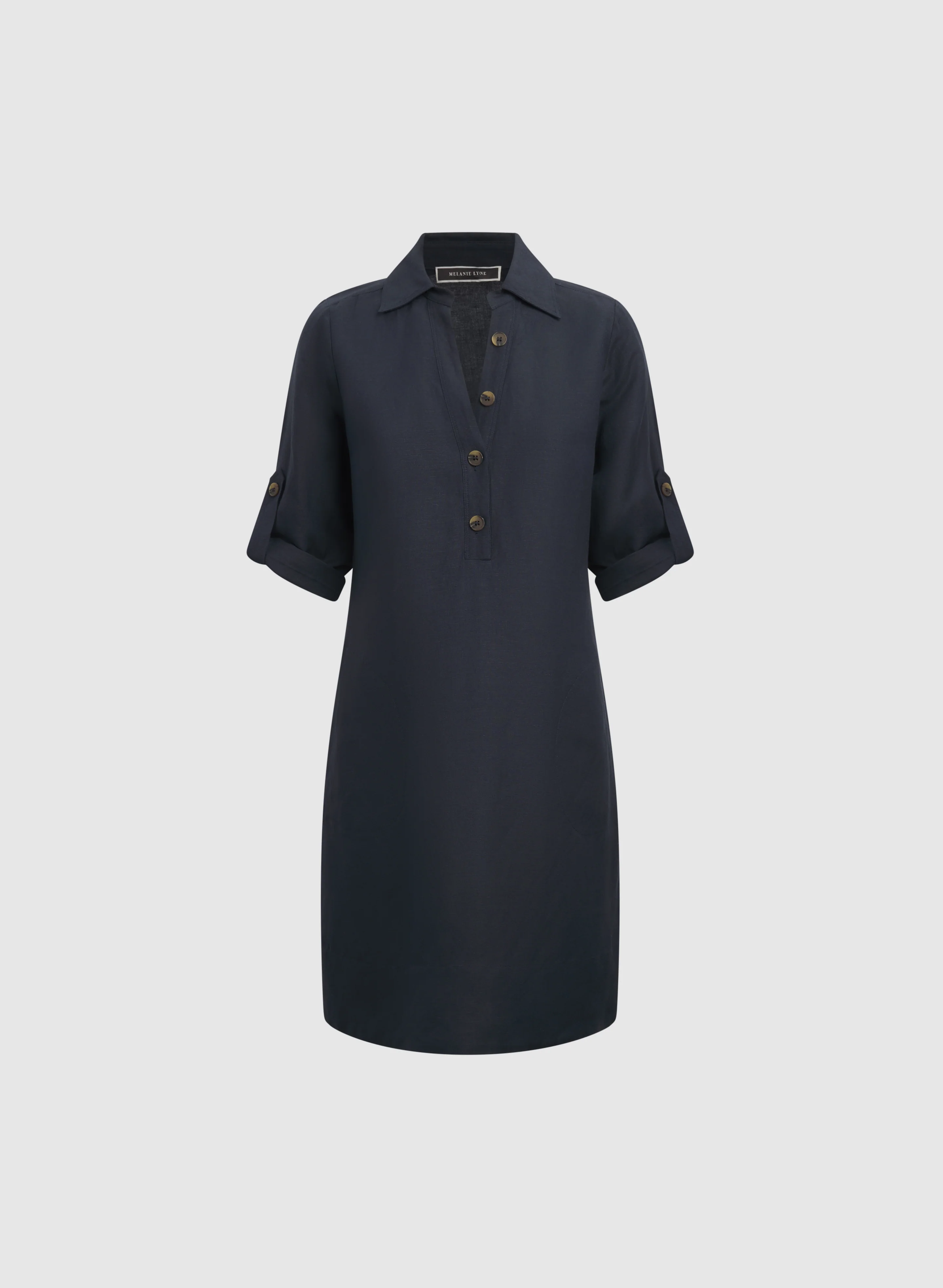 Linen-Blend Shirt Dress - Image 6