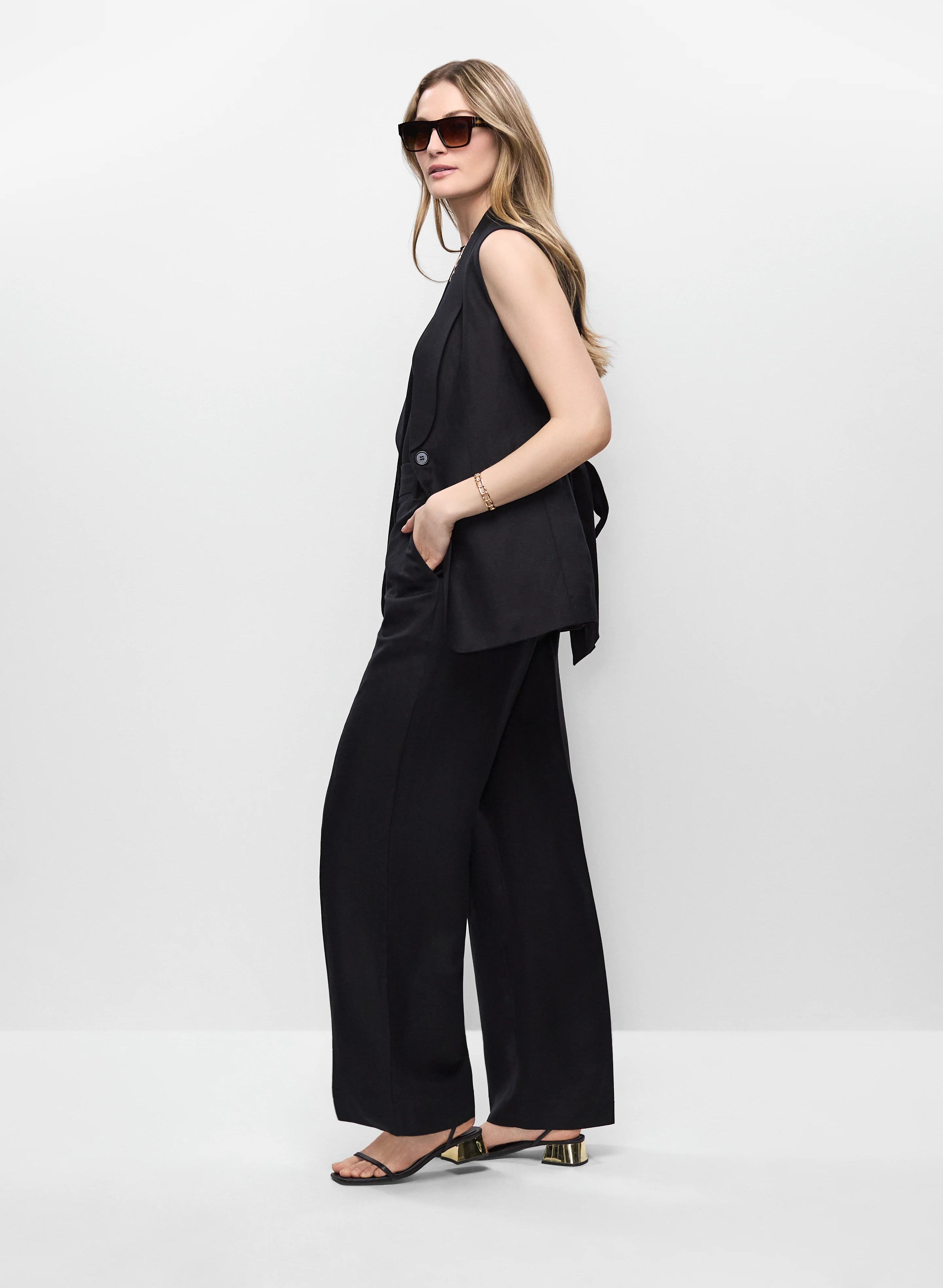 Linen-Blend Wide Leg Pants - Image 5