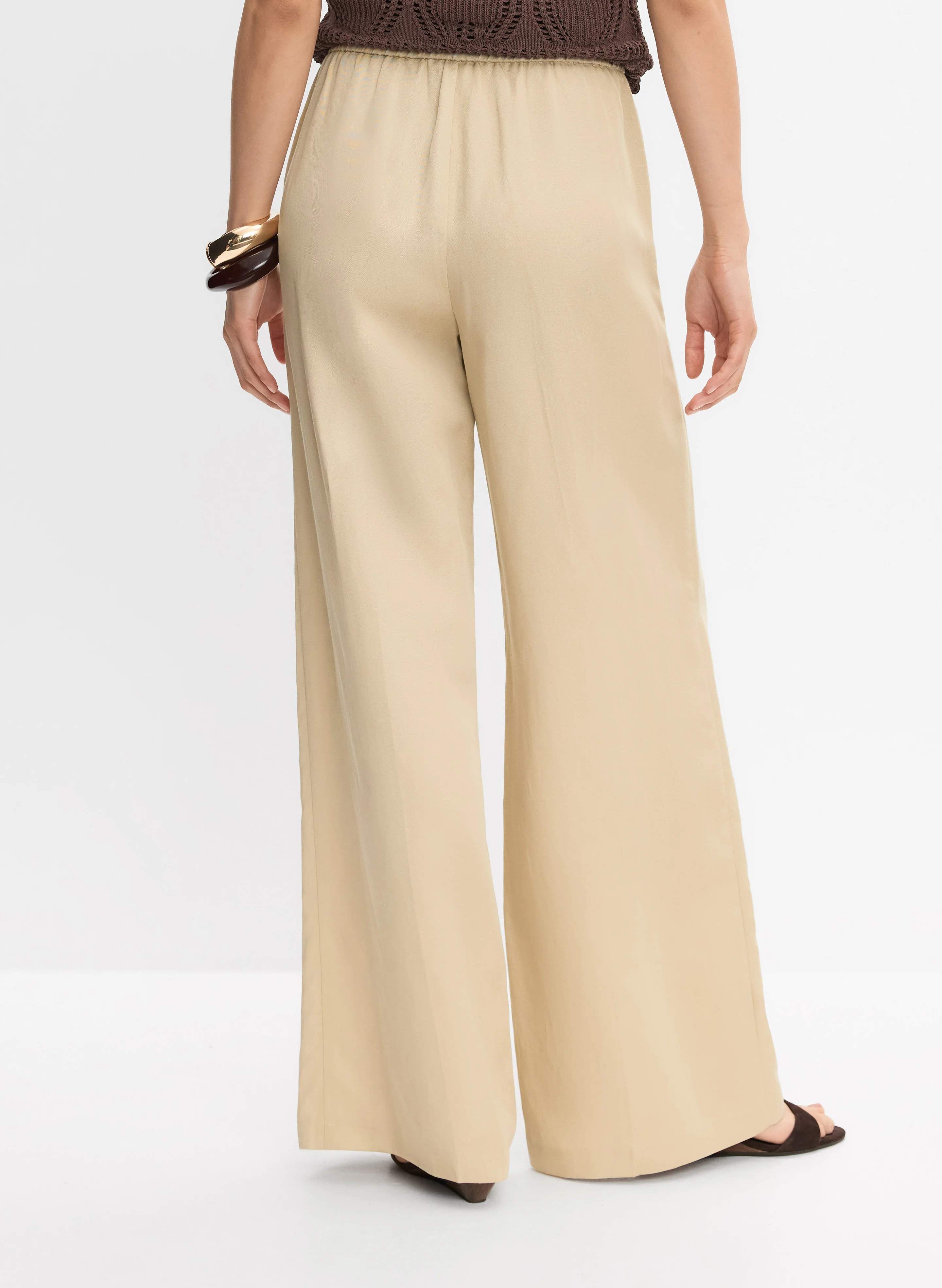 Linen-Blend Wide-Leg Pants - Image 2