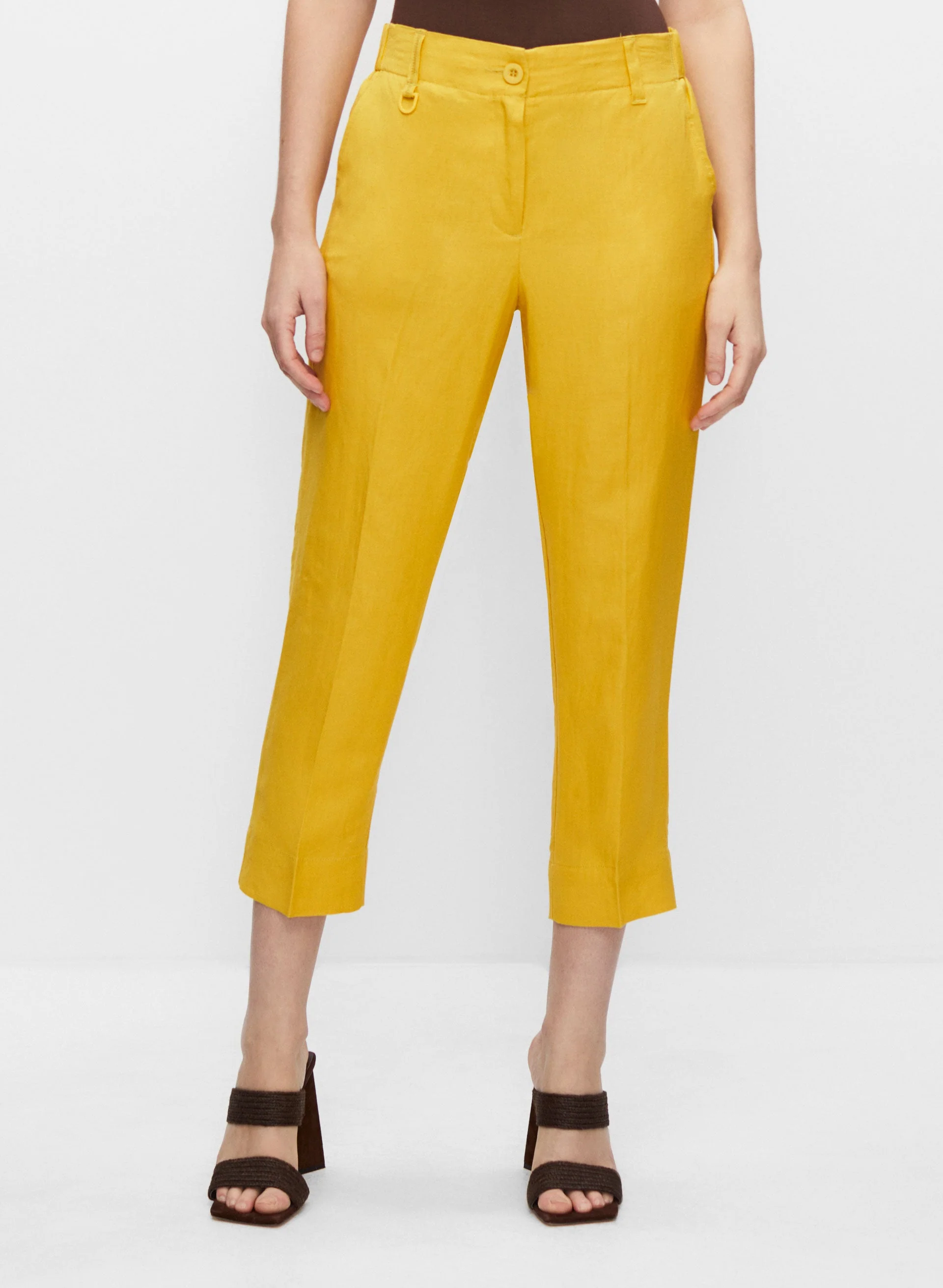 Linen Straight Leg Capris