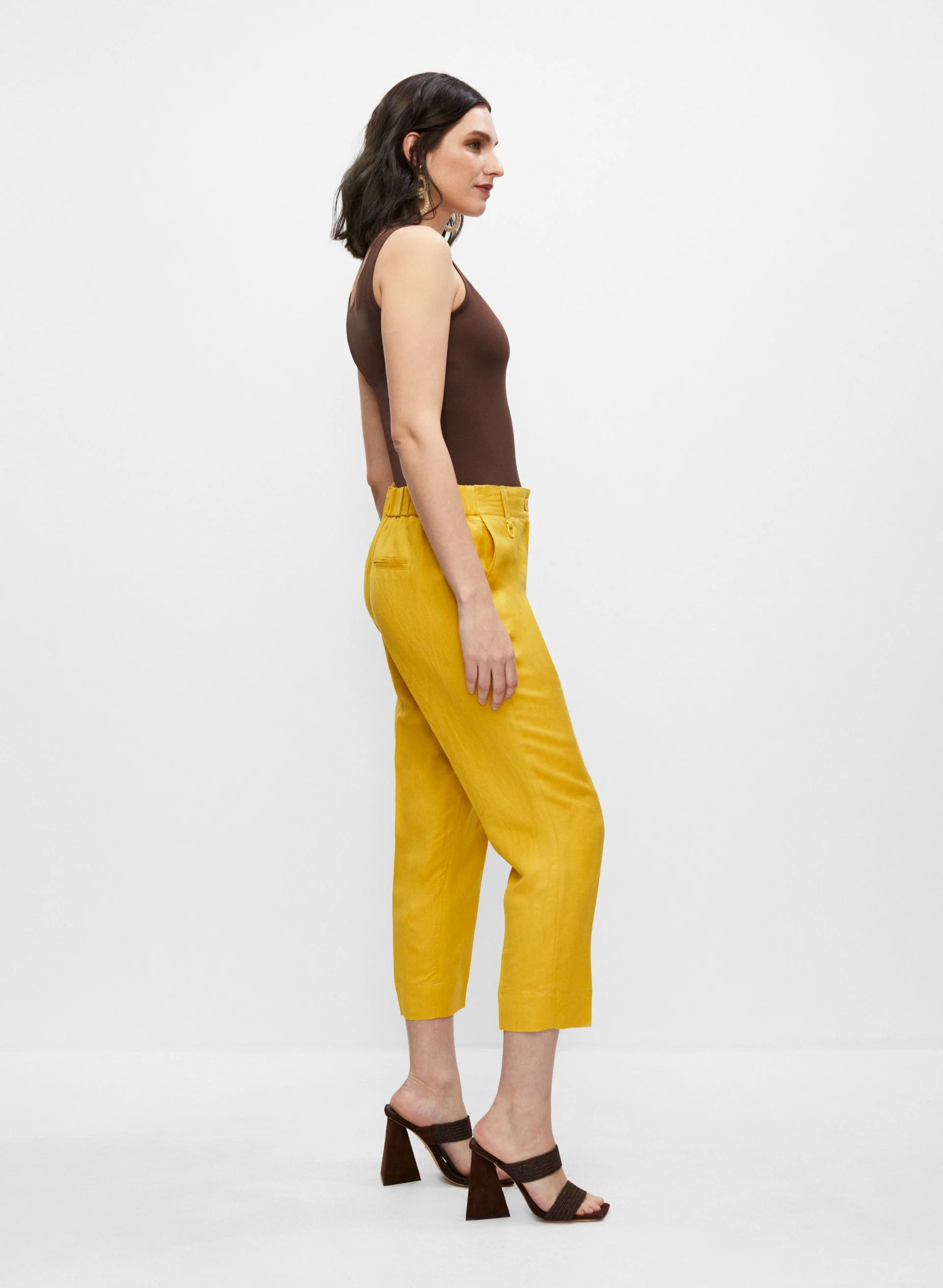 Linen Straight Leg Capris - Image 5
