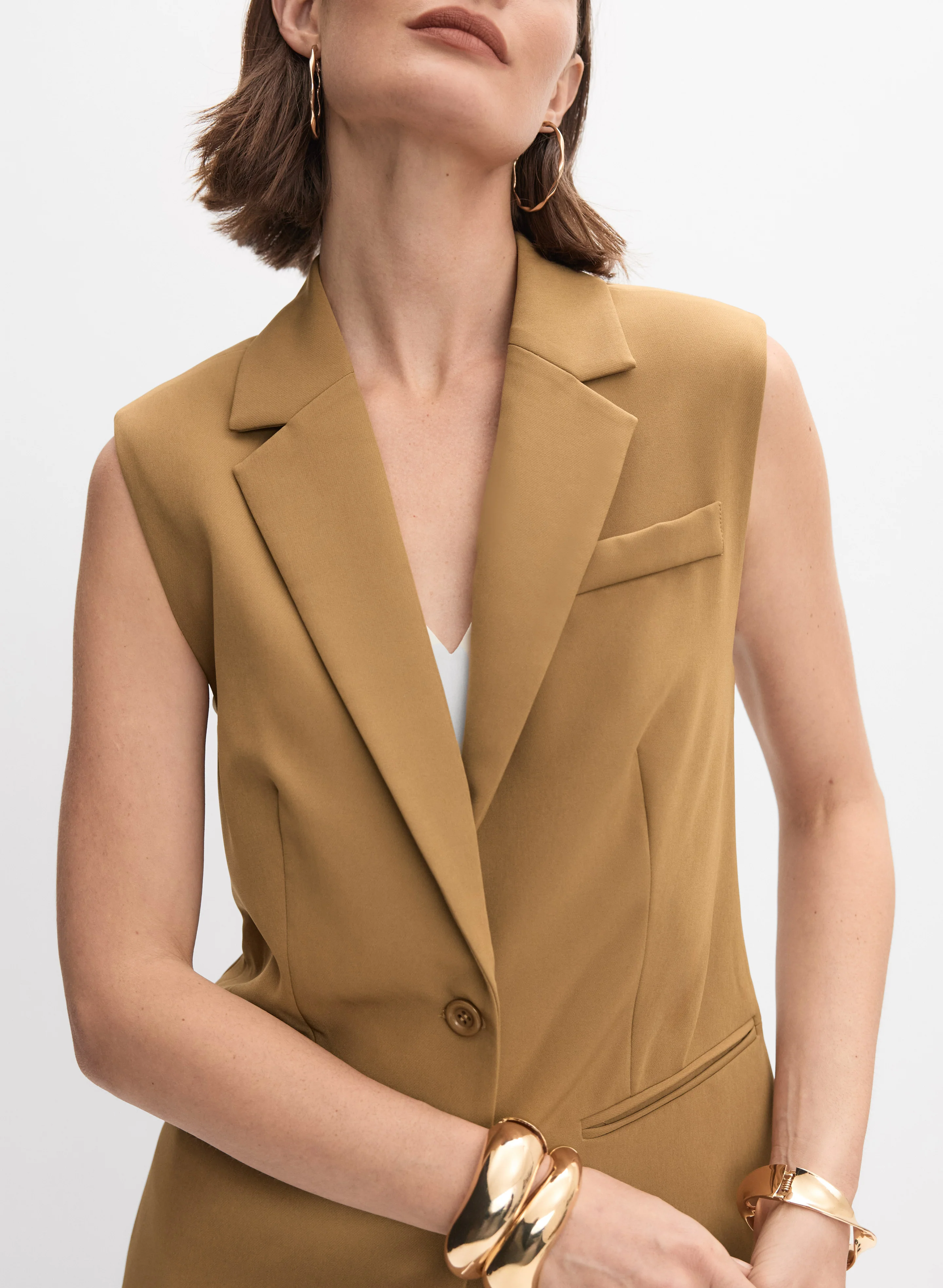 Long Bi-Stretch Vest - Image 2
