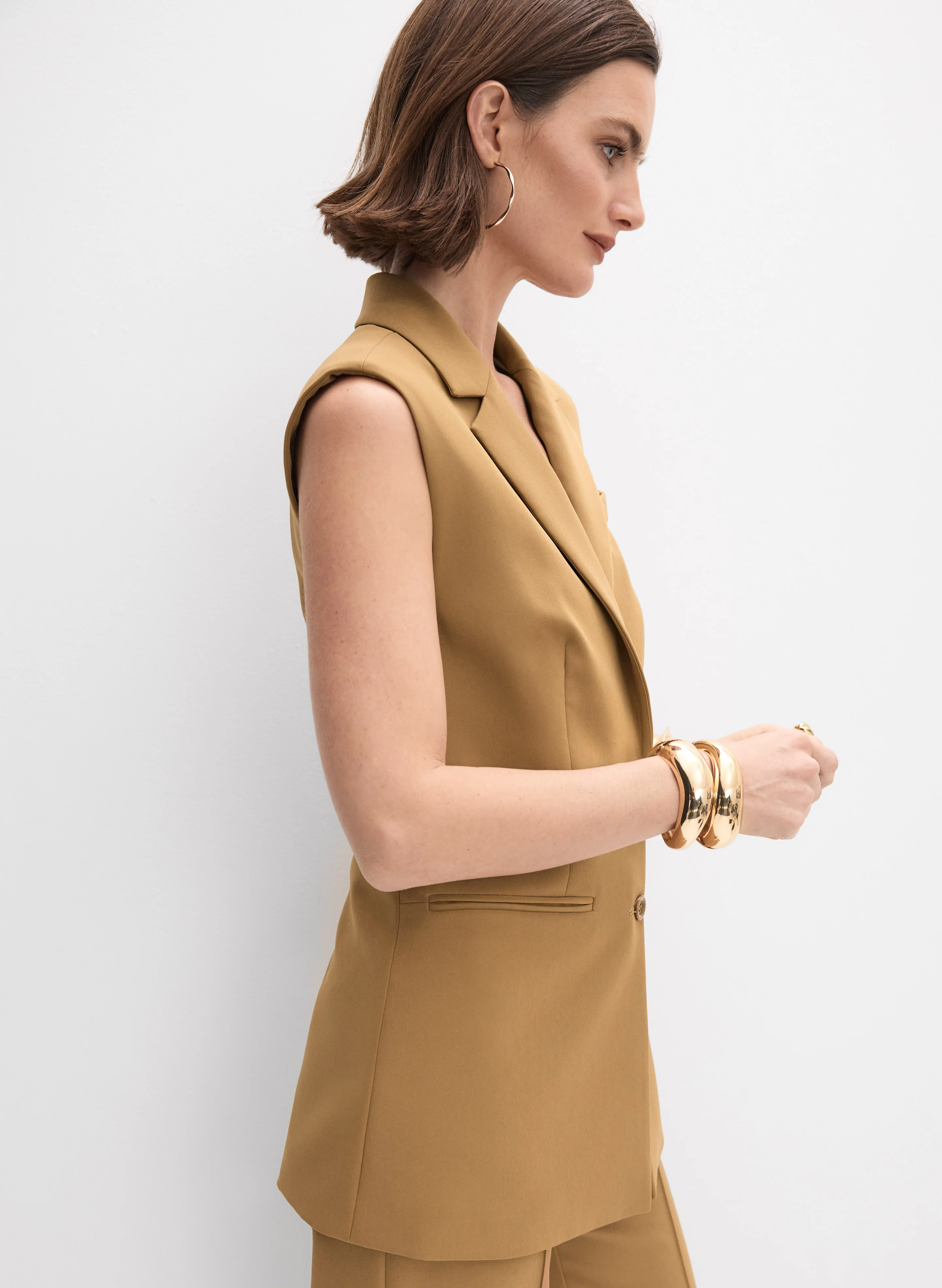 Long Bi-Stretch Vest - Image 8