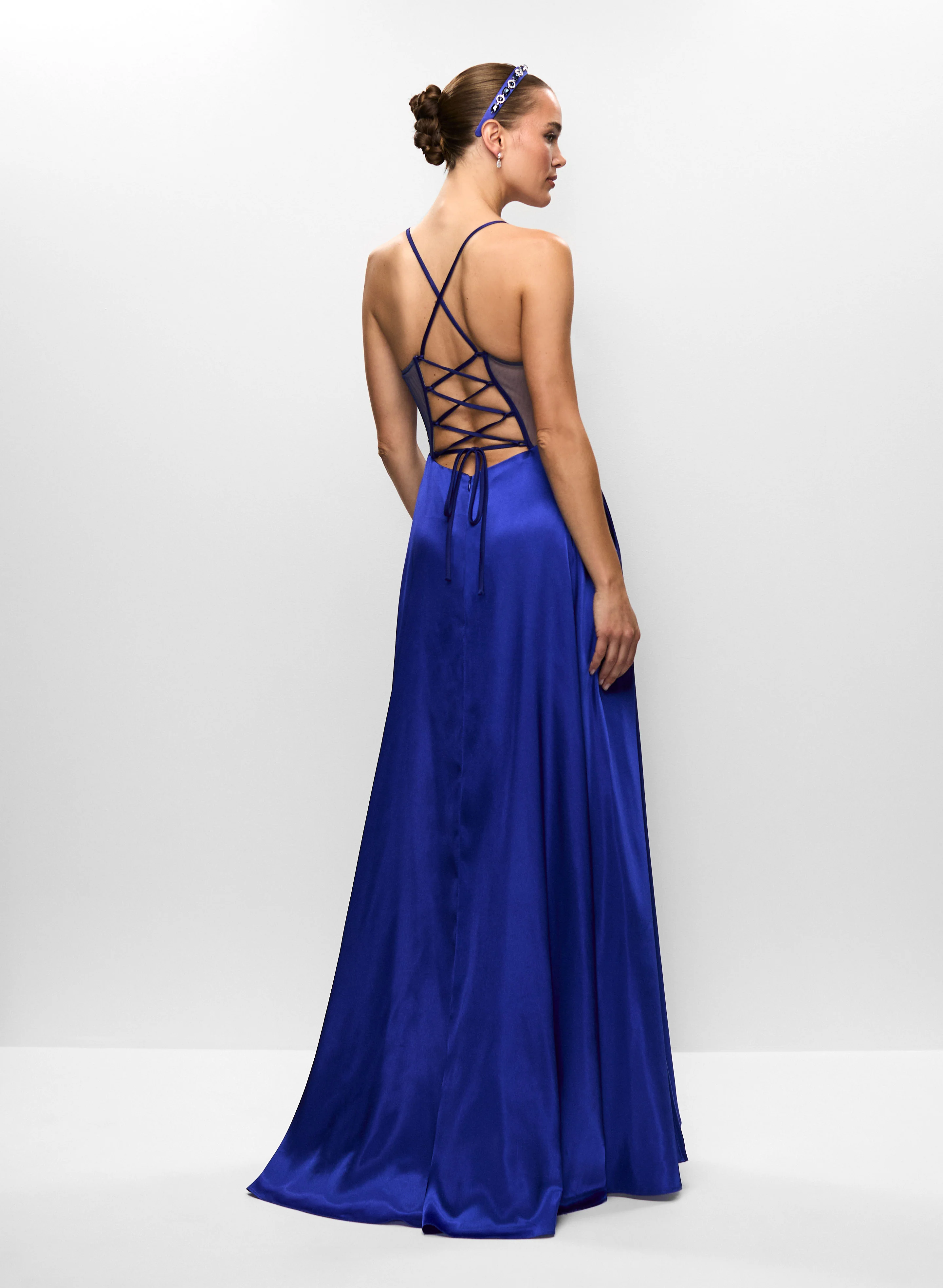 Corset-Style Satin Gown - Image 4