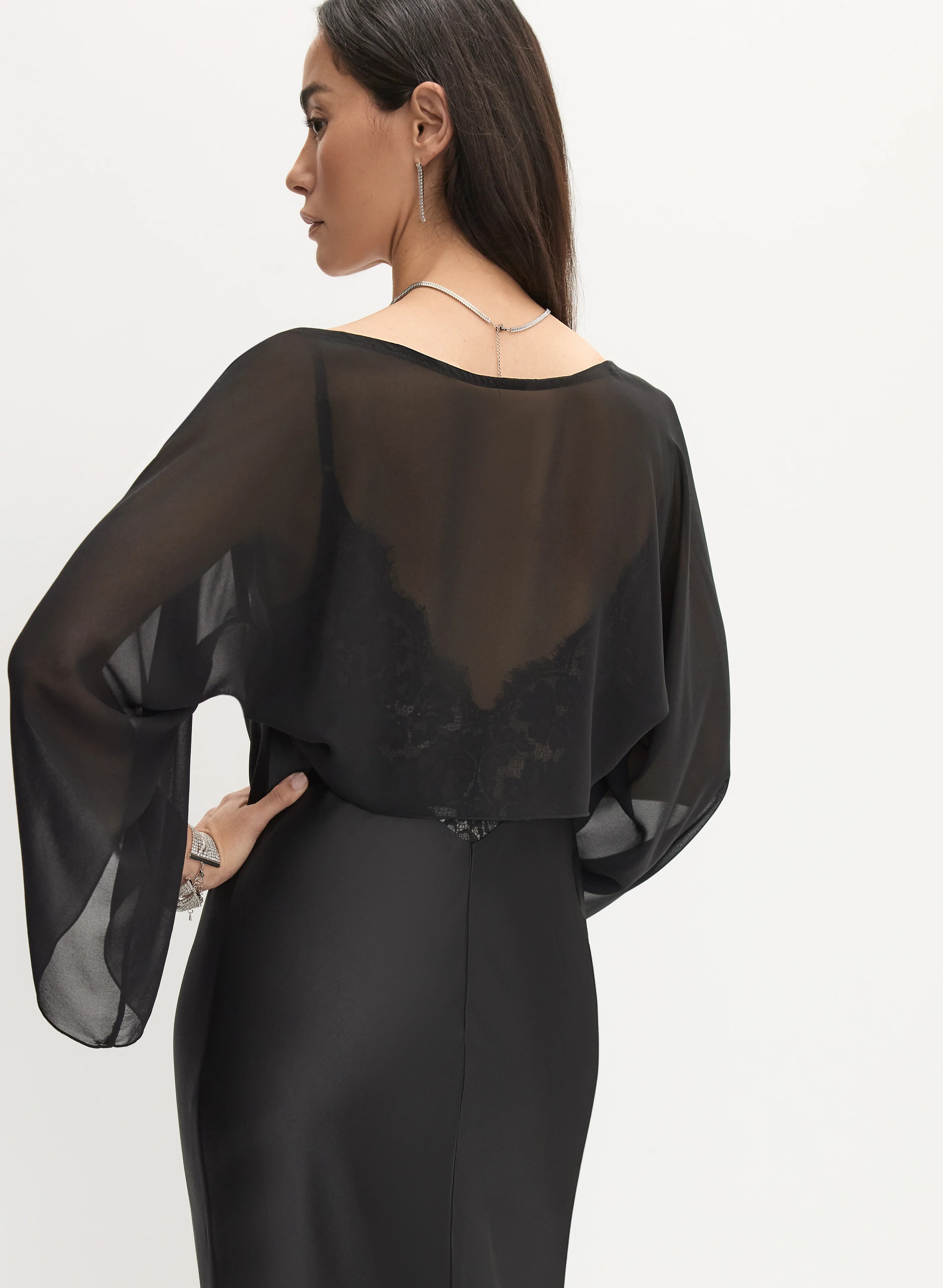 Long Sleeve Chiffon Bolero - Image 4