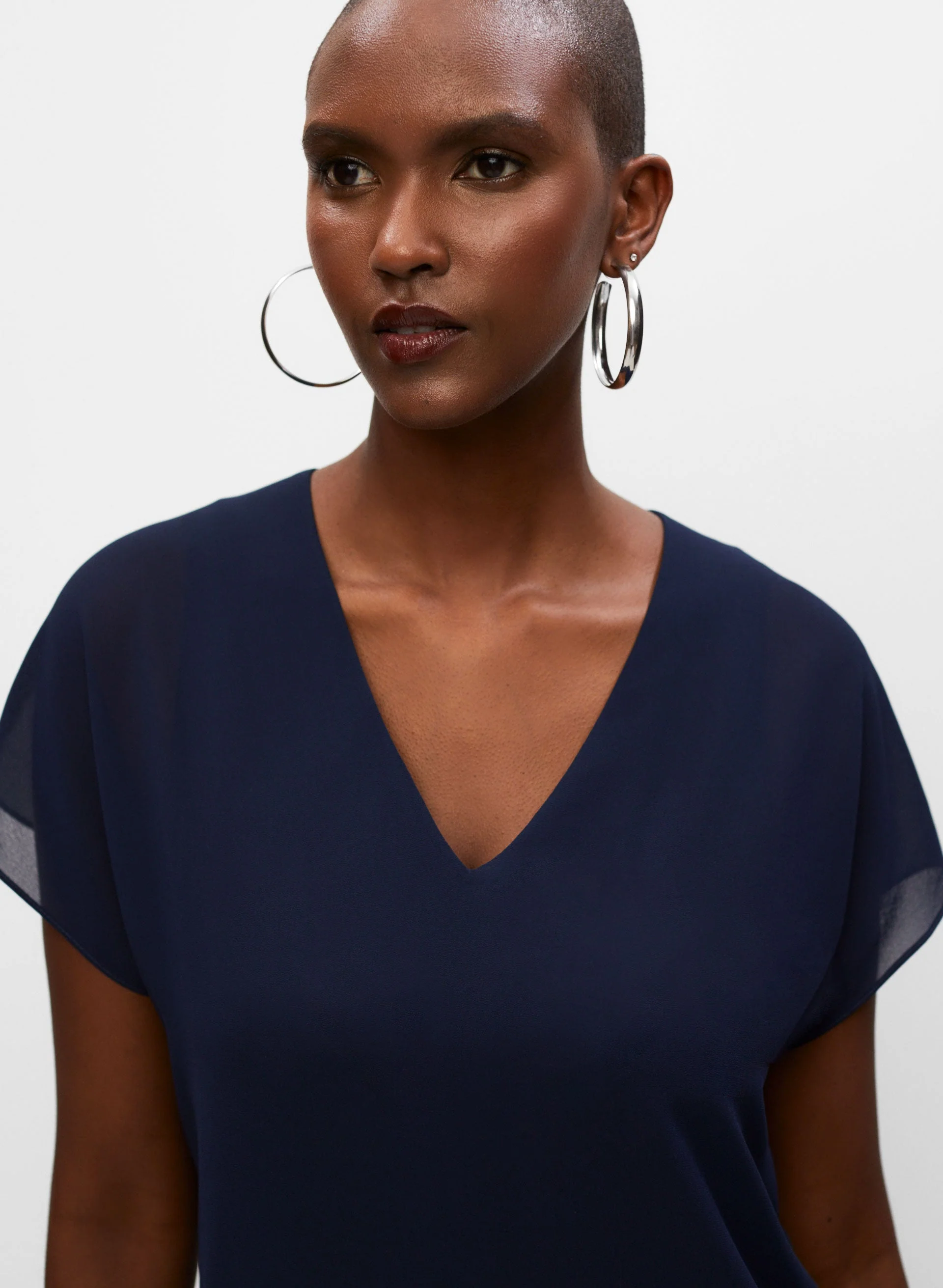 Long V-Neck Dress - Image 2