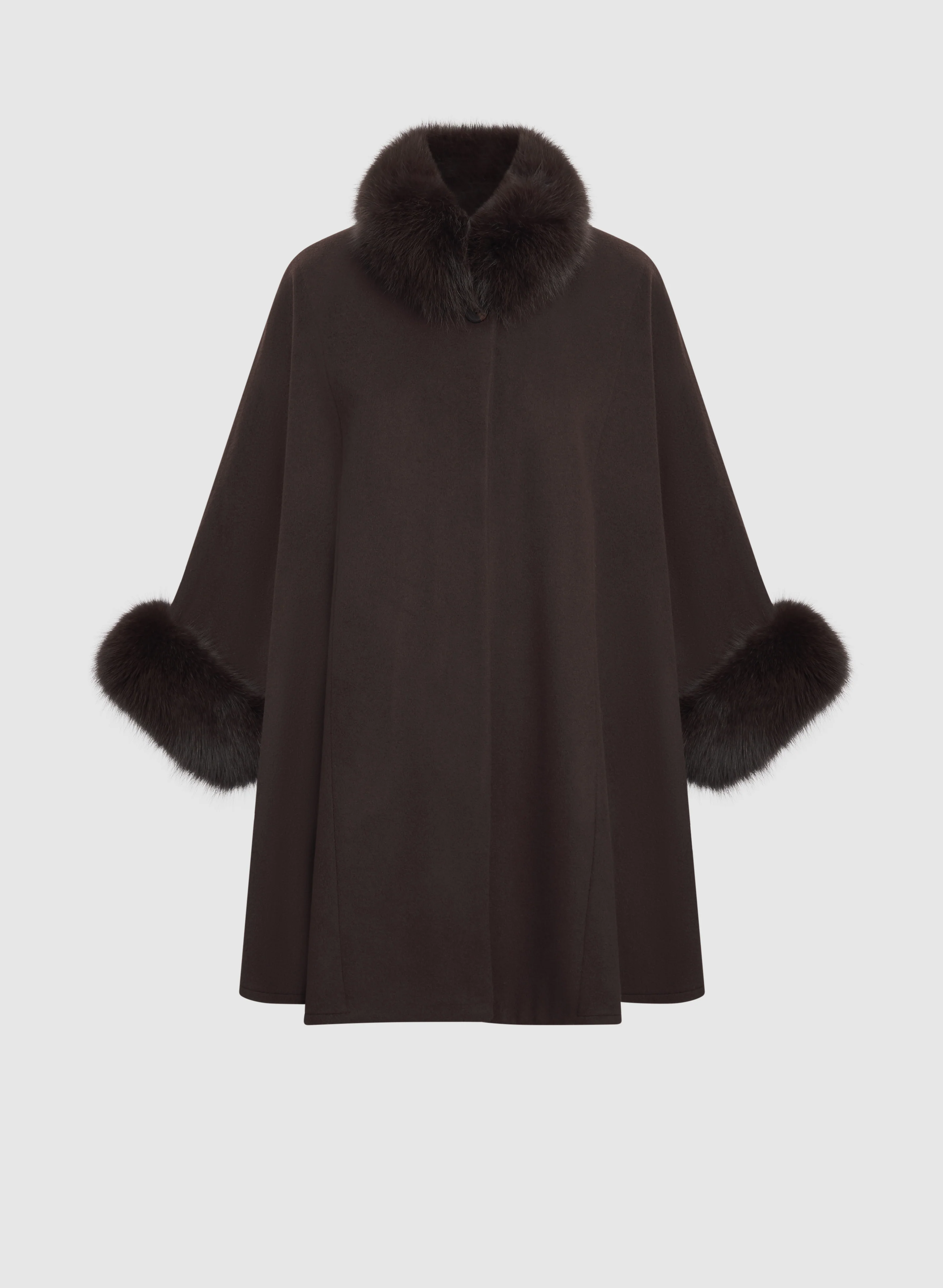 Mallia - Fur Trim Wool-Blend Cape - Image 6